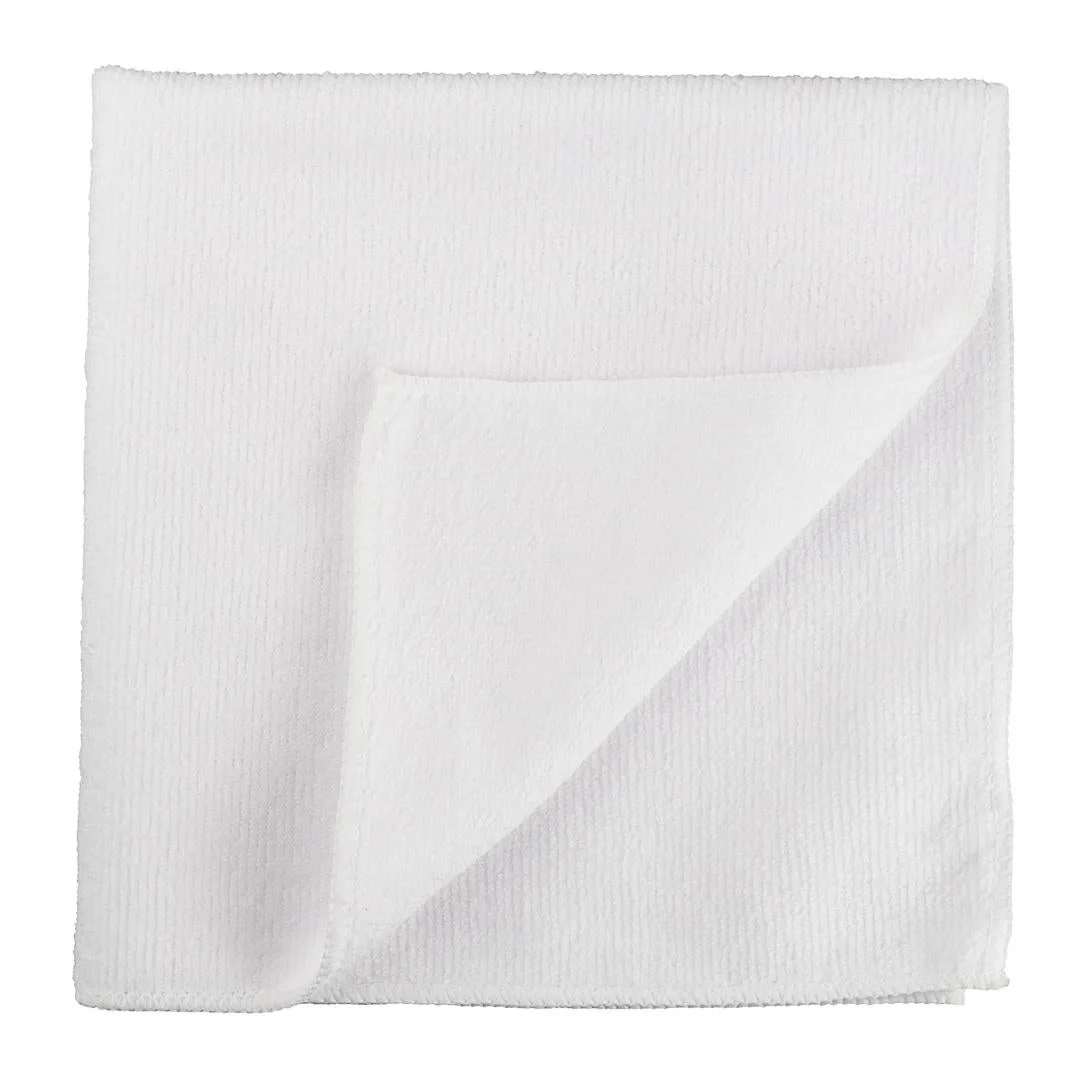 Wipers, Microfiber, White, 16 x 16 Inch,1 - 10 COUNT
