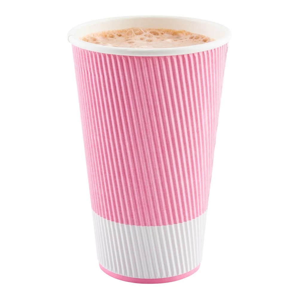 Cups, Hot, 20 Ounce, Paper, Light Pink, Ripple Wall,1 - 10 COUNT