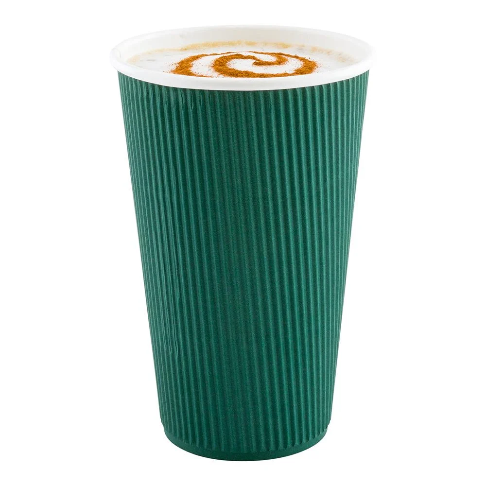 Cups, Hot, 20 Ounce, Paper, Forest Green, Ripple Wall,1 - 10 COUNT