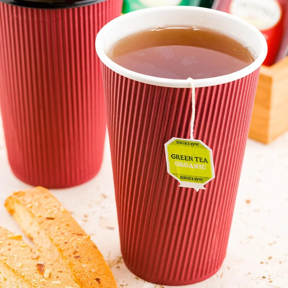 Cups, Hot, 20 Ounce, Paper, Crimson, Ripple Wall,1 - 10 COUNT