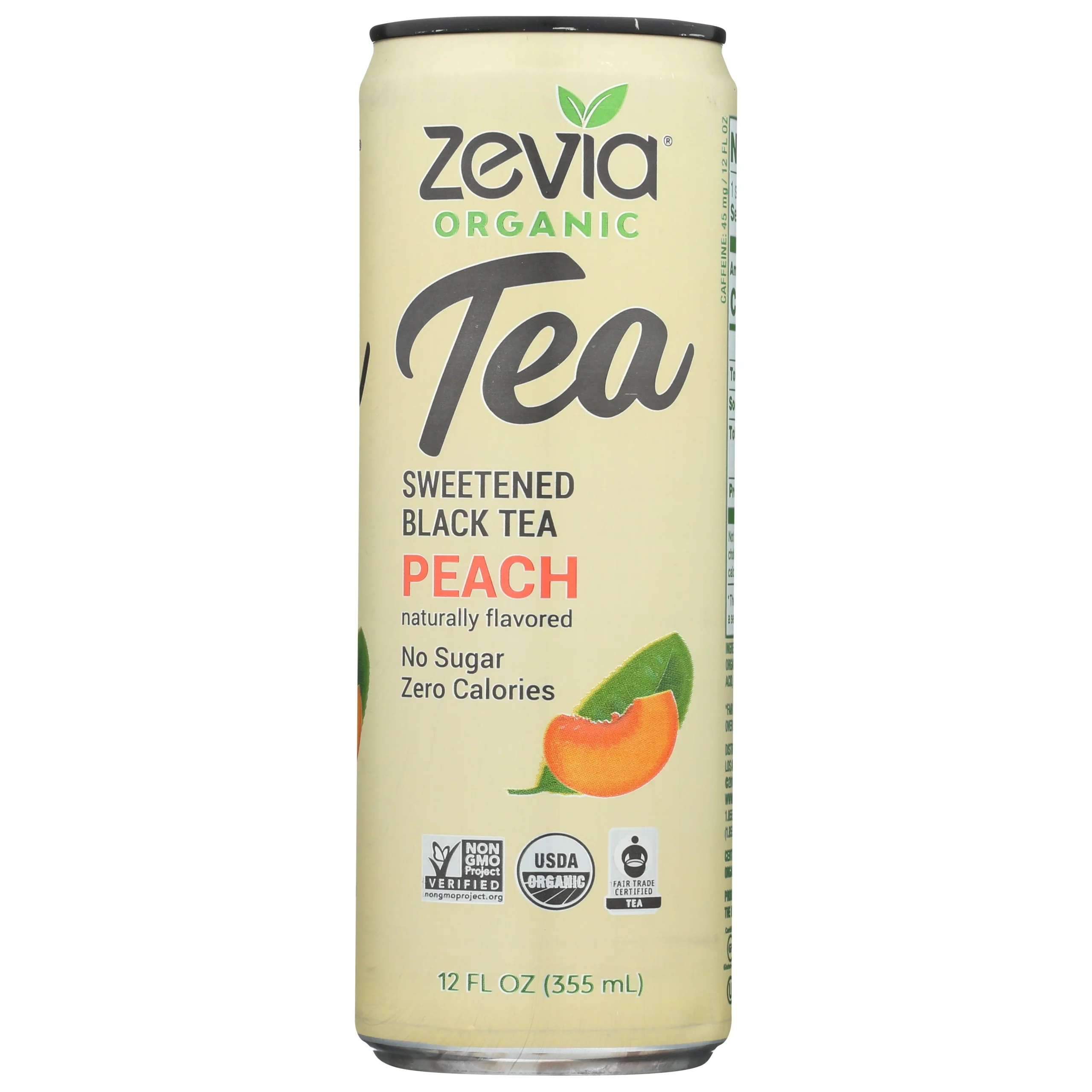 Tea, Sweetened Black, Peach, Zero Calorie, Single-Serve,12 - 12 FLUID