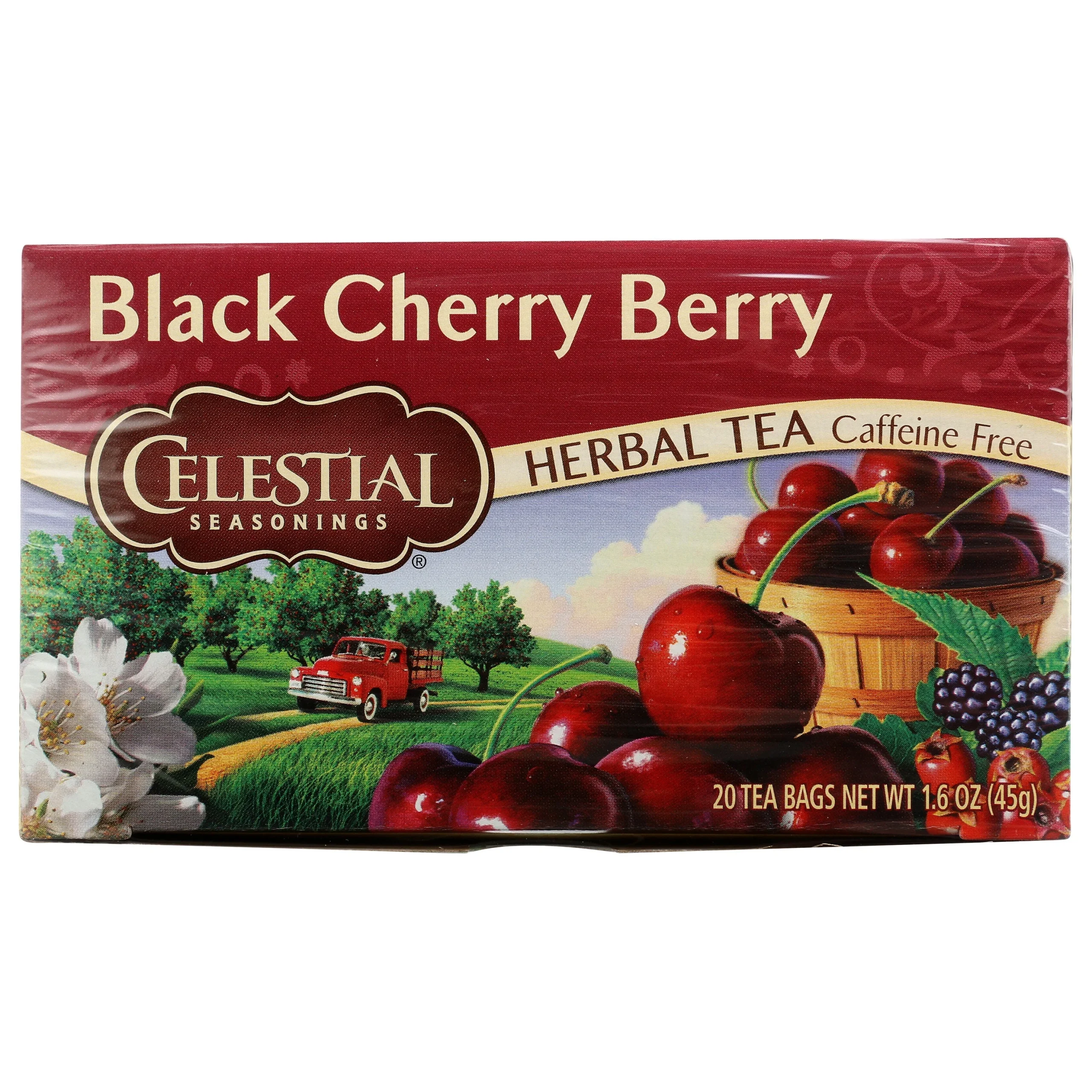 Tea, Herbal, Black Cherry Berry, Individually Wrapped with String,6 - 20 COUNT