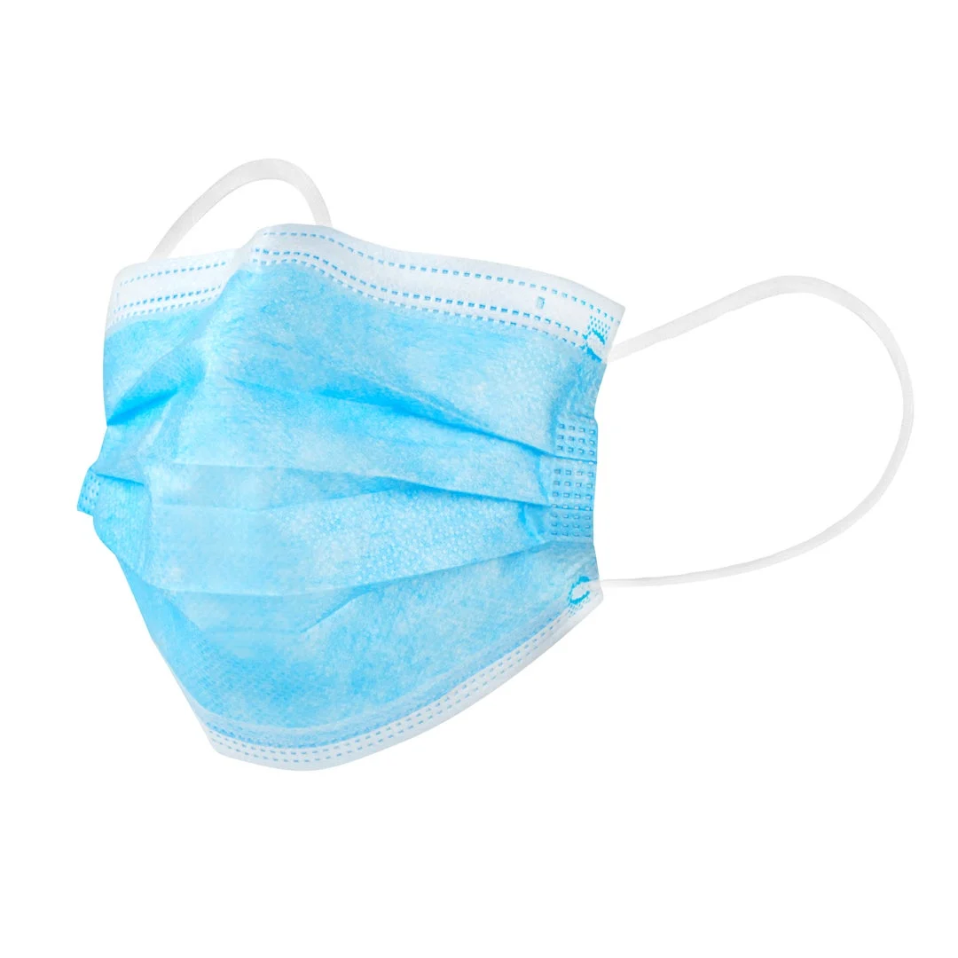 Face Masks, Earloop, 7 x 3.75 Inch, 3-Layer Filtration, Blue,1 - 50 COUNT