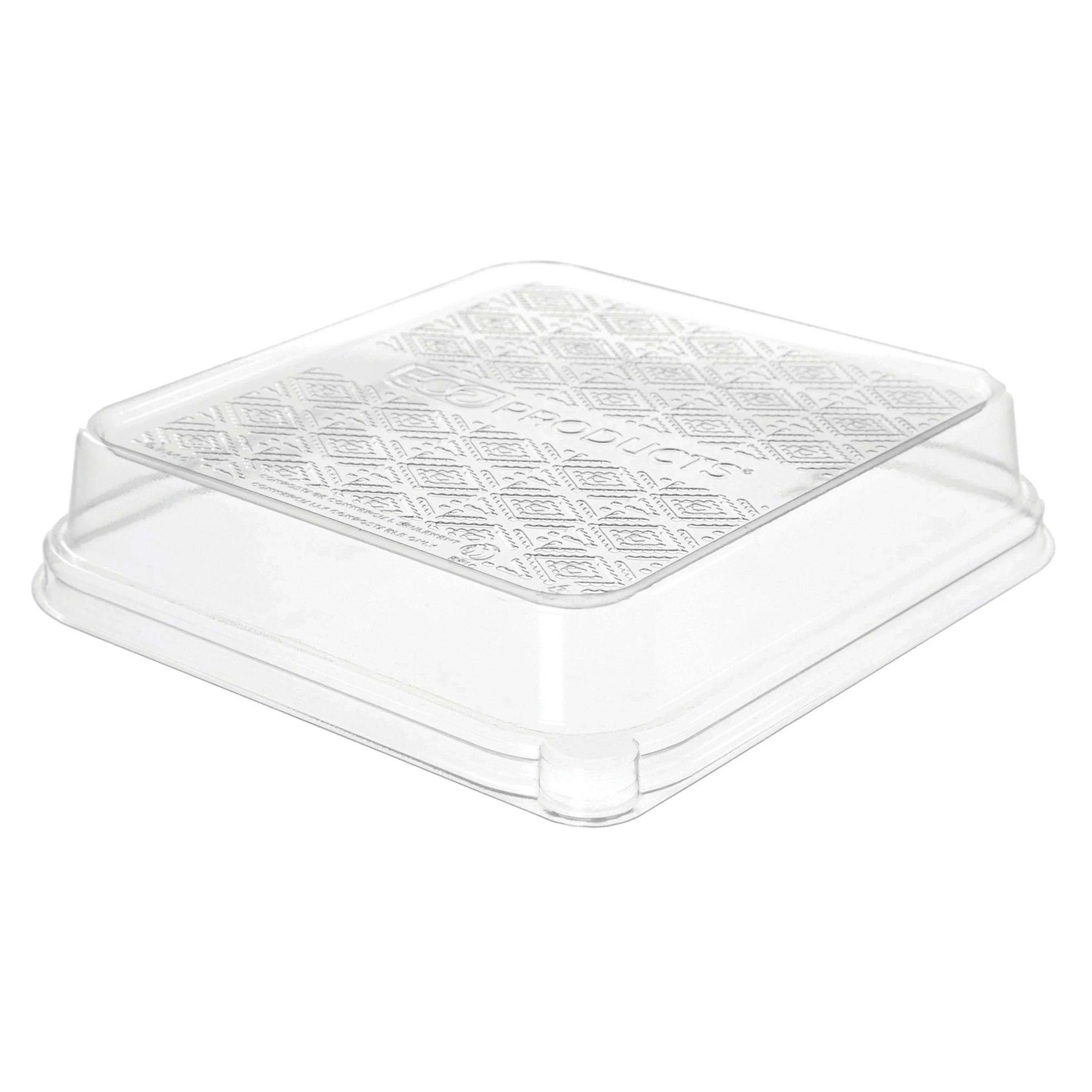 Lids, Square Dome, Plastic, Clear, for 7 Inch 3-Compartment Containers,6 - 50 COUNT