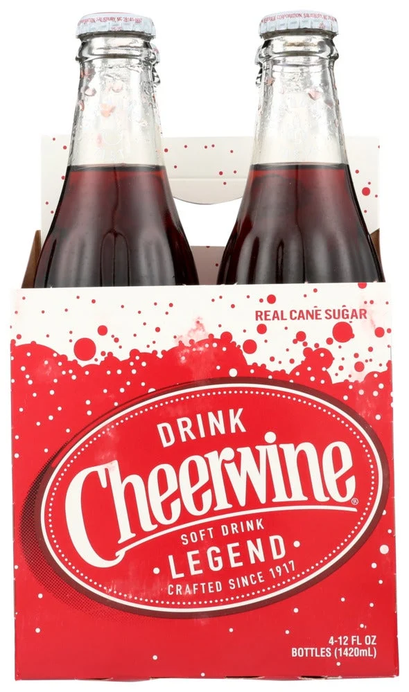 Soft Drink, Cheerwine, Single-Serve, Glass, 12 Fluid Ounce,6 - 4 COUNT