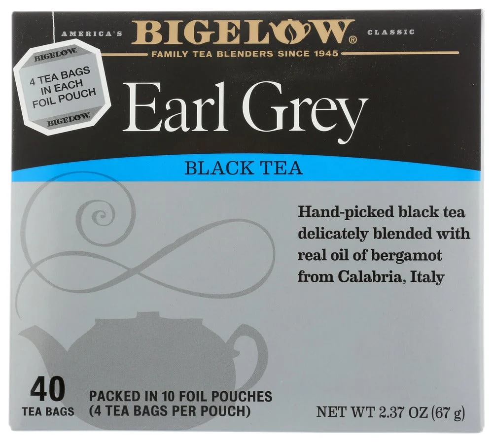 Tea, Black, Earl Grey, Individually Wrapped with String,6 - 40 COUNT