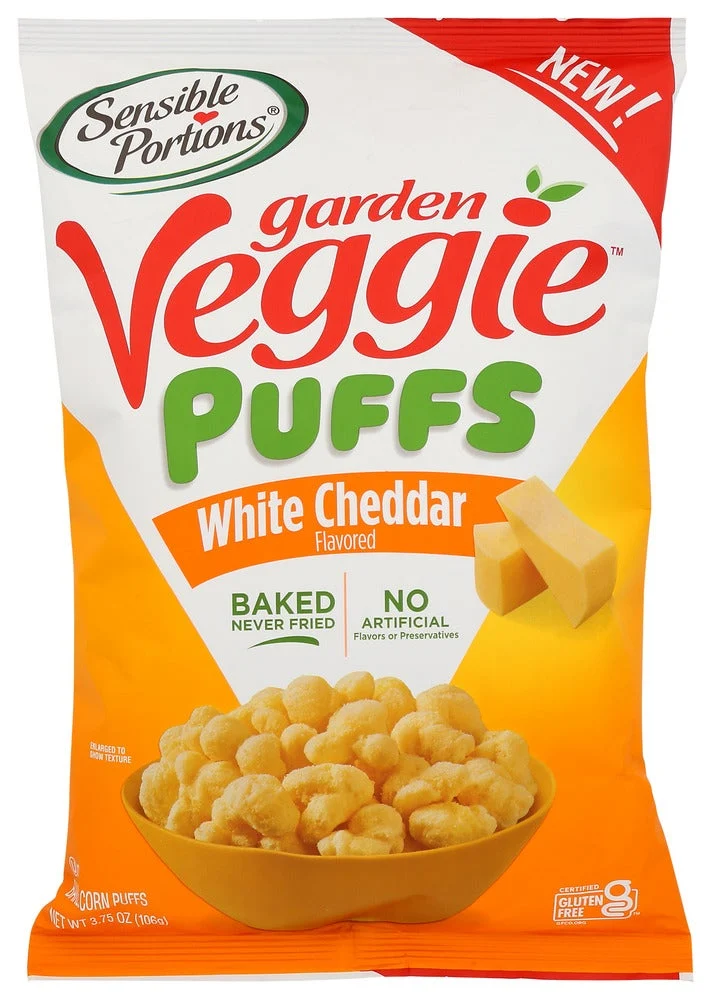 Snack Puffs, Garden Veggie, White Cheddar,6 - 3.75 OUNCE