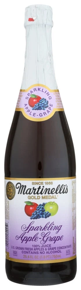 Juice, Apple & Grape, 100%, Sparkling, Shelf-Stable, Glass,12 - 25.4 FLUID