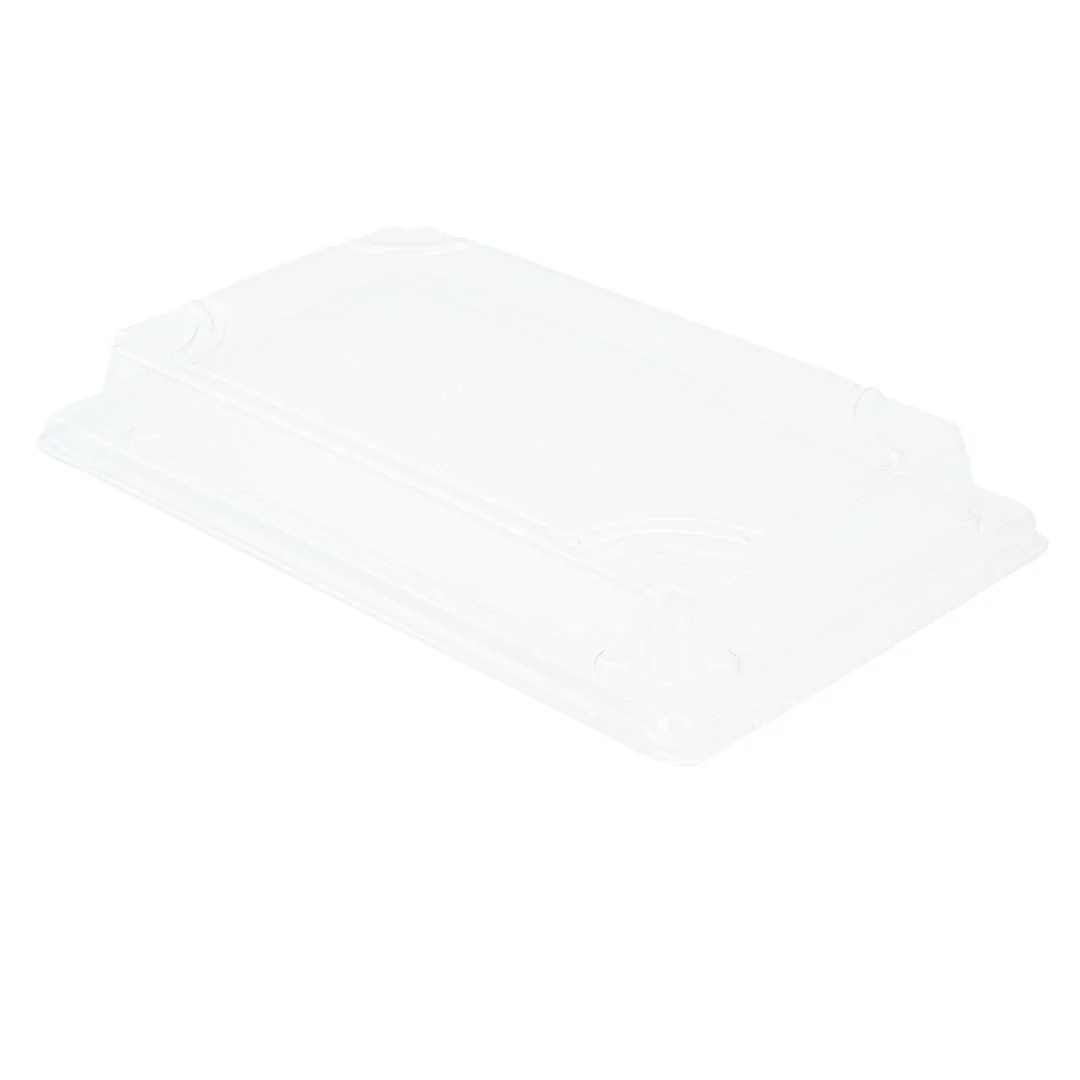 Lids, 8.5 x 5.5 x 1.25 Inch, Plastic, Clear, Rectangular, for Large Sushi Trays,1 - 100 COUNT