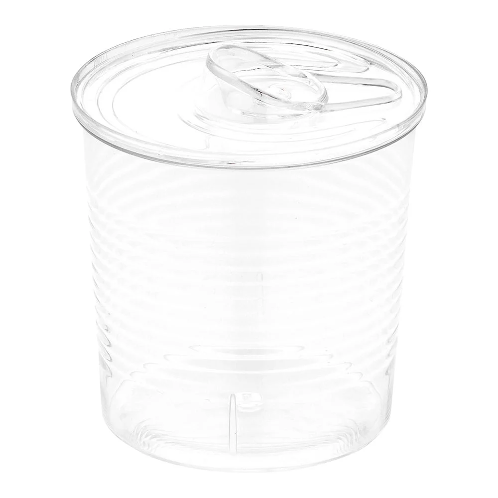 Containers, 4 Ounce, Plastic, Clear, Round Tin Can-Shaped, 0.5 x 2.5 x 2.75 Inch, with Lid,1 - 20 COUNT