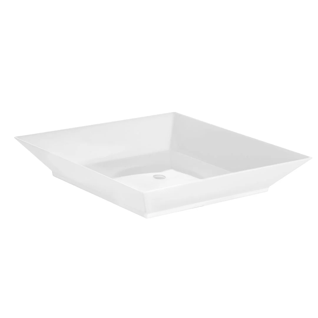 Plates, 4 x 4 x 0.5 Inch, Plastic, White, Square,1 - 20 COUNT