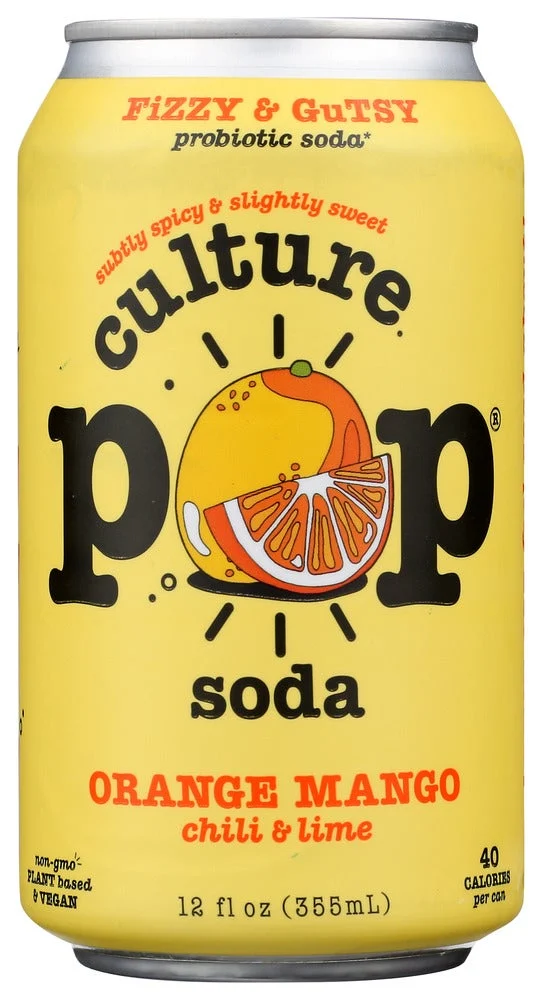 Soft Drink, Orange Mango, with Chili & Lime, Probiotic, Single-Serve, Can,12 - 12 FLUID