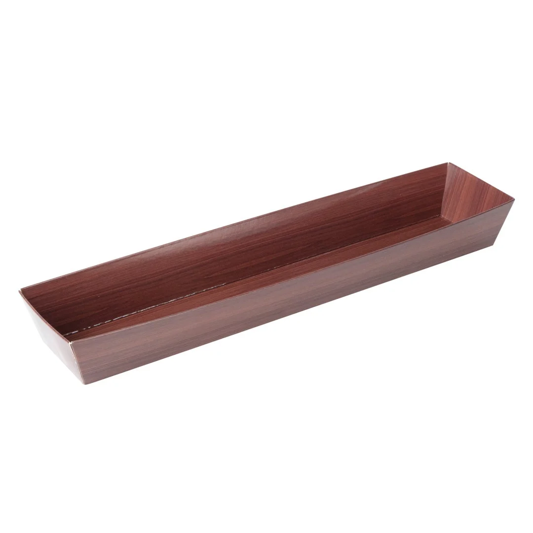 Containers, Maki Sushi, 11.25 x 2 x 1.5 Inch, Paper, Wood Grain, Rectangular,1 - 100 COUNT