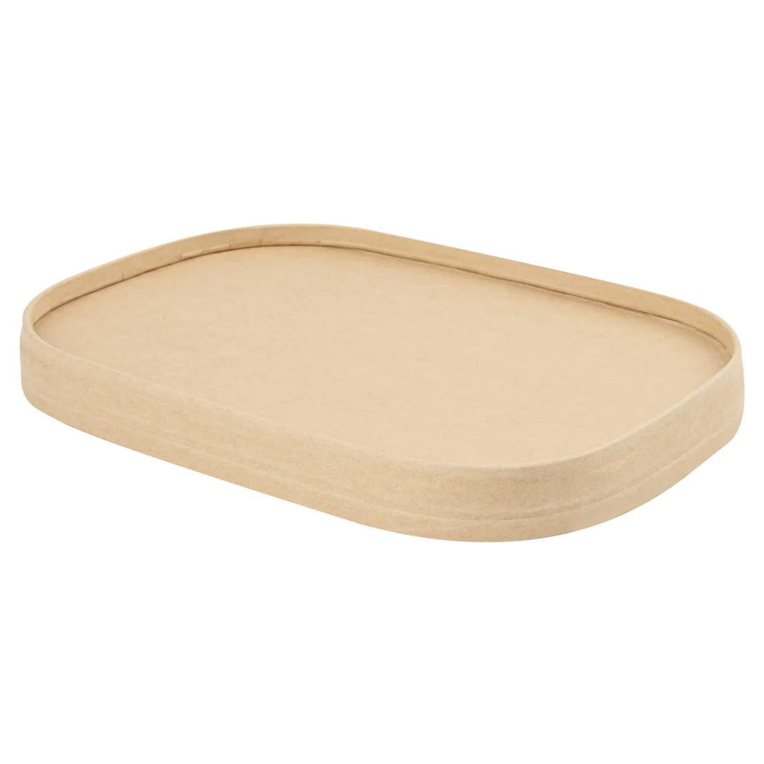 Lids, Paper, Kraft, Oval, for Serving Containers,1 - 100 COUNT
