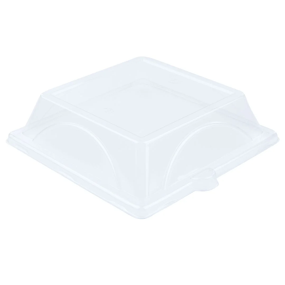 Lids, Dome, Plastic, Clear, Square, for Sugarcane Bagasse Medium Plates,1 - 100 COUNT