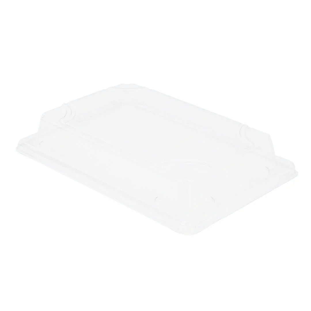 Lids, 7.25 x 5 x 1.25 Inch, Plastic, Clear, Rectangular, for Medium Sushi Trays,1 - 100 COUNT