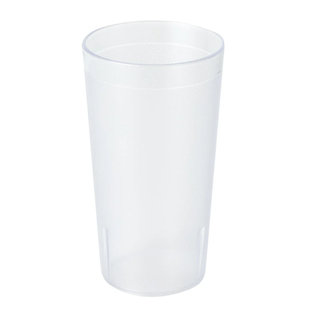 Cups, 16 Ounce, Pebbled Plastic, Clear, 3.25 x 3.25 x 5.75 Inch,1 - 12 COUNT