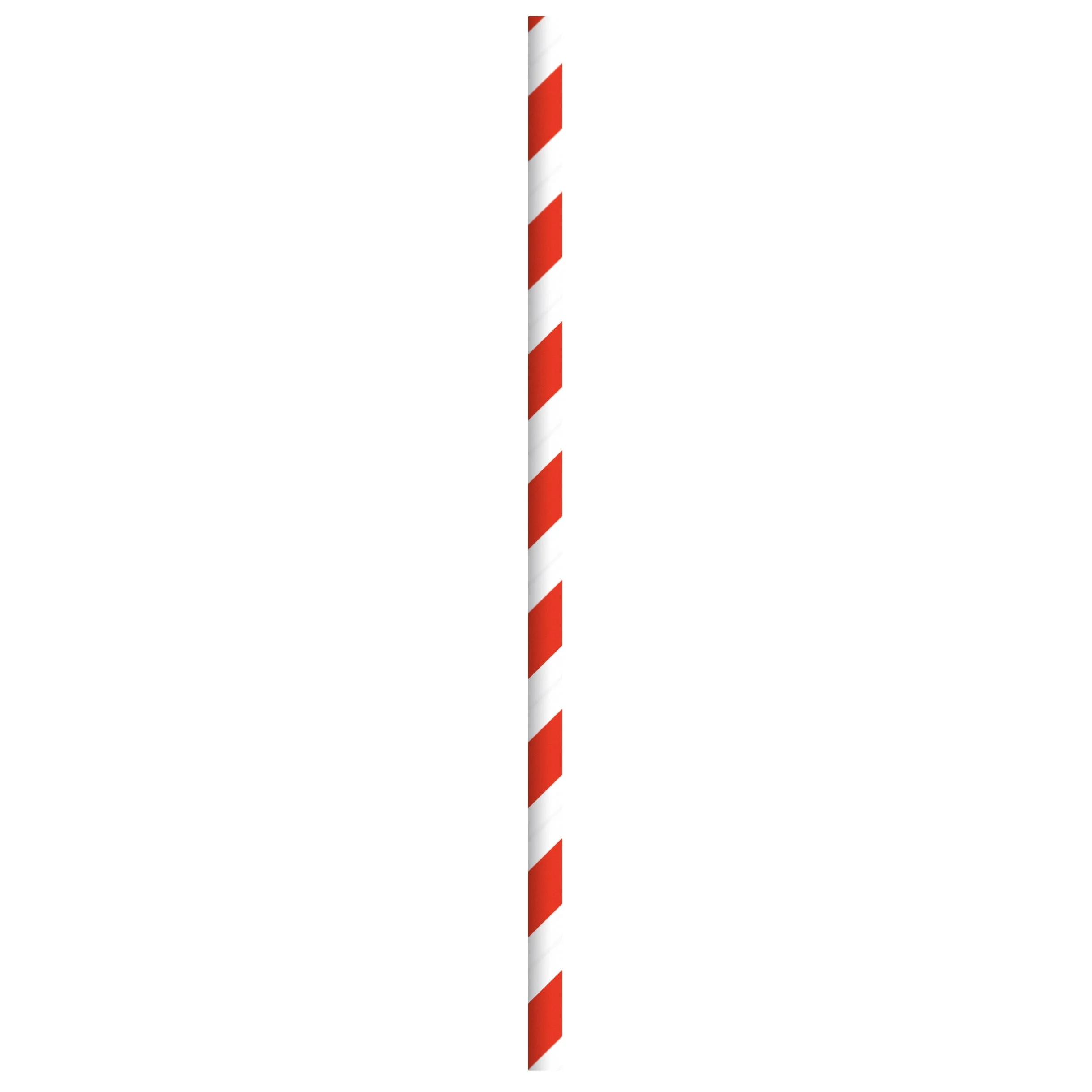 Straws, 7.75 Inch, Paper, Red Striped, Wrapped, Coated with Bees Wax, 7.75 Linear Inch,6 - 500 COUNT