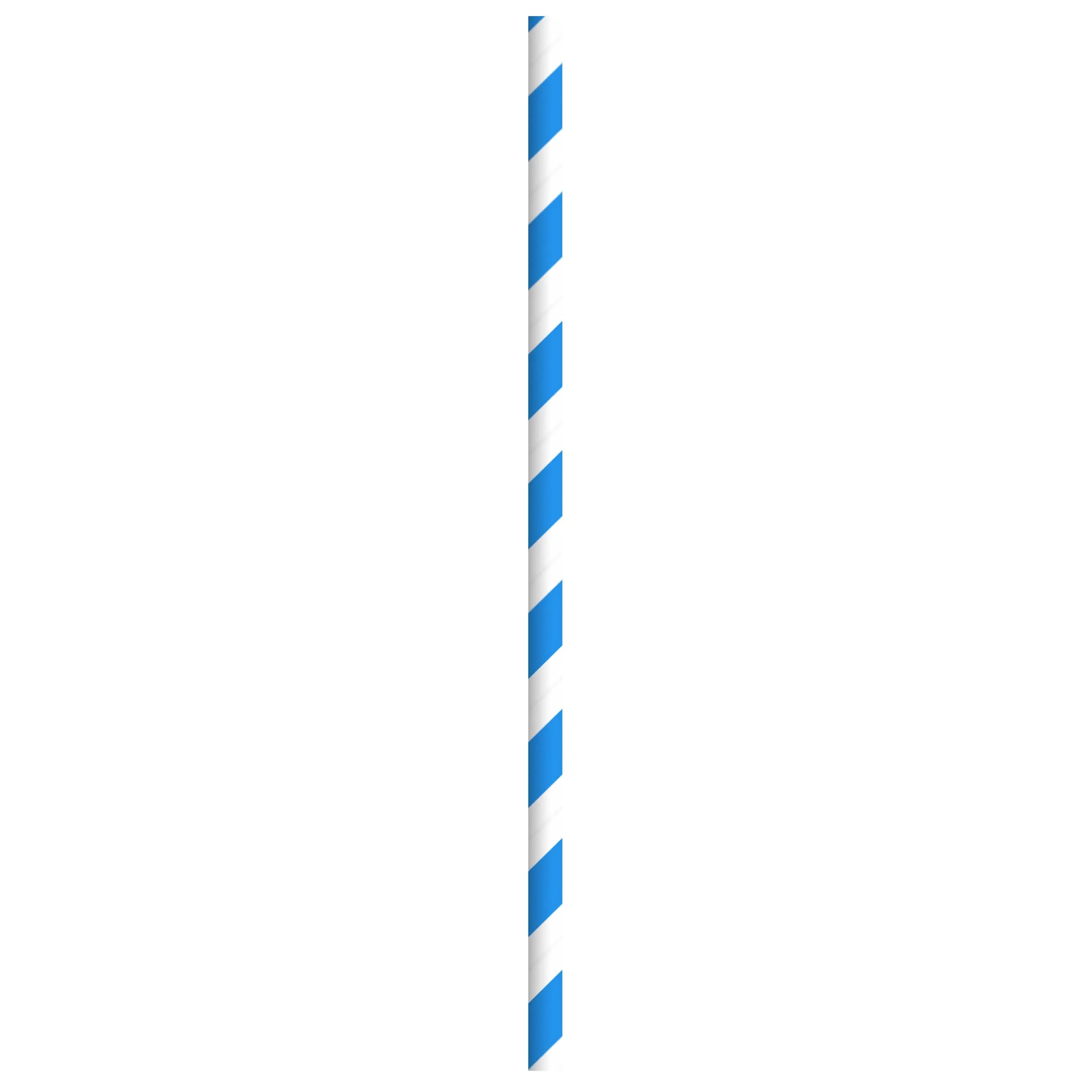 Straws, 7.75 Inch, Paper, Blue Striped, Wrapped, Coated with Bees Wax, 7.75 Linear Inch,6 - 500 COUNT