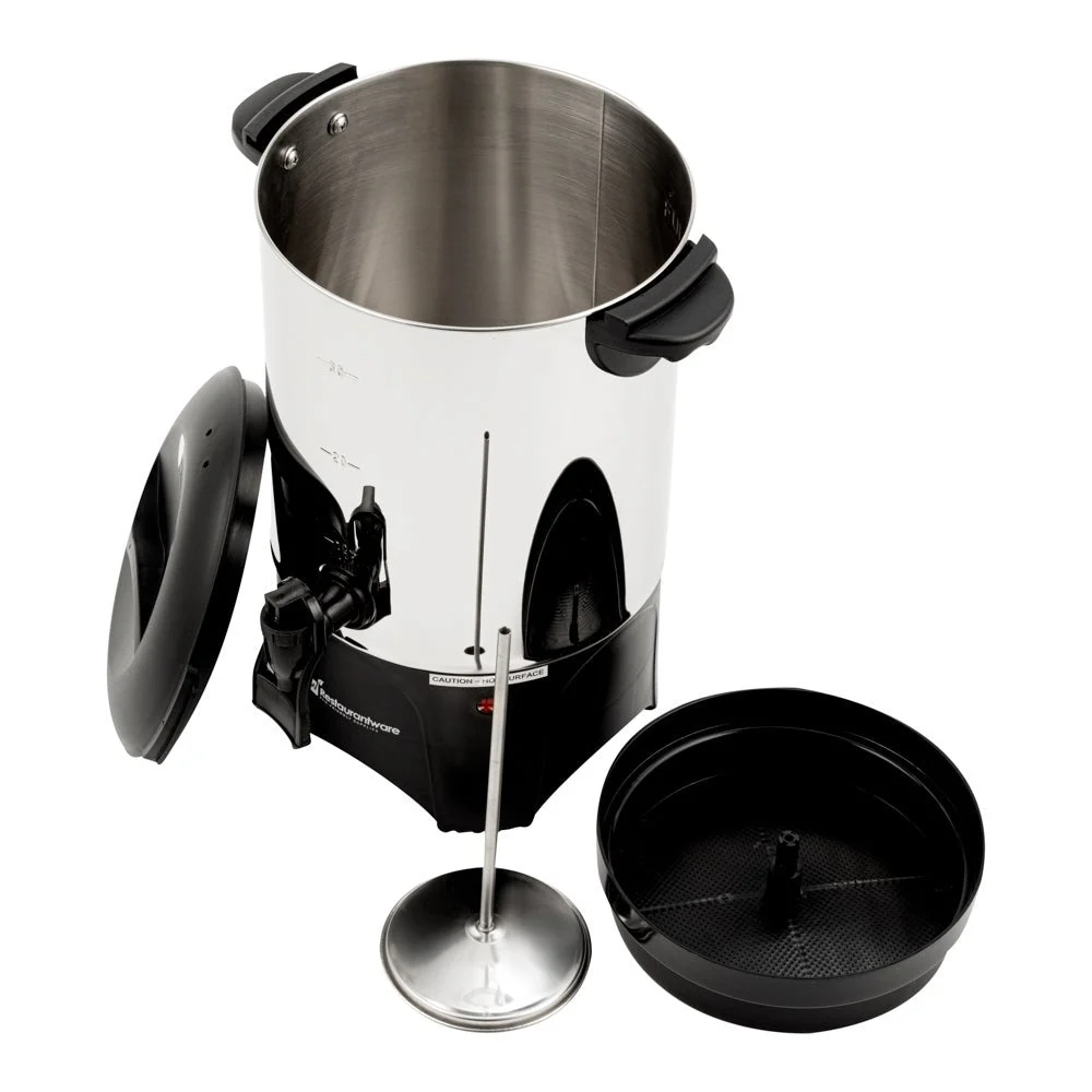 Urn, Coffee, 30 Cup, 13/0 Stainless Steel, 7.5 x 7.5 x 13.5 Inch,1 - 1 EACH