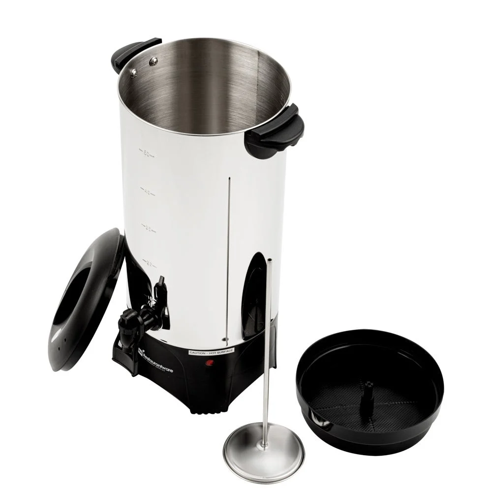 Urn, Coffee, 46 Cup, 13/0 Stainless Steel, 7.5 x 7.5 x 18 Inch,1 - 1 EACH