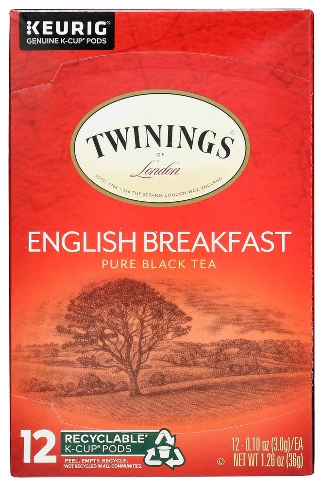 Tea, English Breakfast, Single-Serve, Cup, Compatible with Keurig Brewer,6 - 12 COUNT