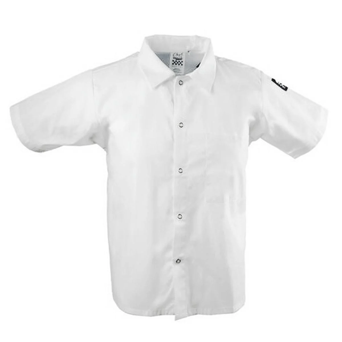 Shirt, Cook, Short Sleeve, White, 2X, Poly/Cotton Blend,1 - 1 EACH