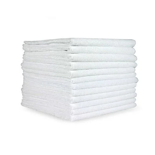 Cloths, Terry Microfiber, White, 12 x 12 Inch,1 - 12 COUNT