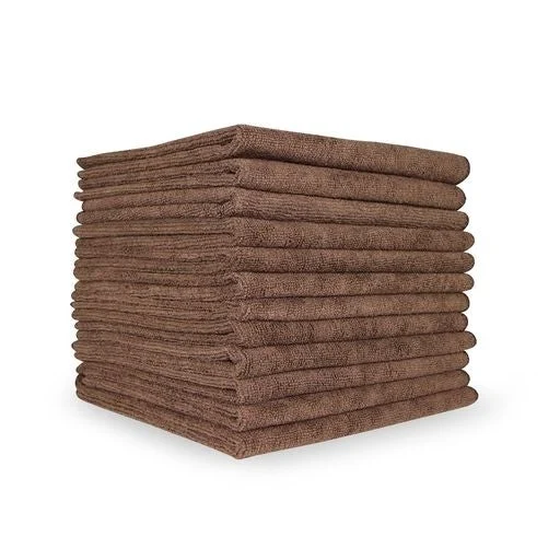 Cloths, Terry Microfiber, Brown, 16 x 16 Inch,1 - 12 COUNT