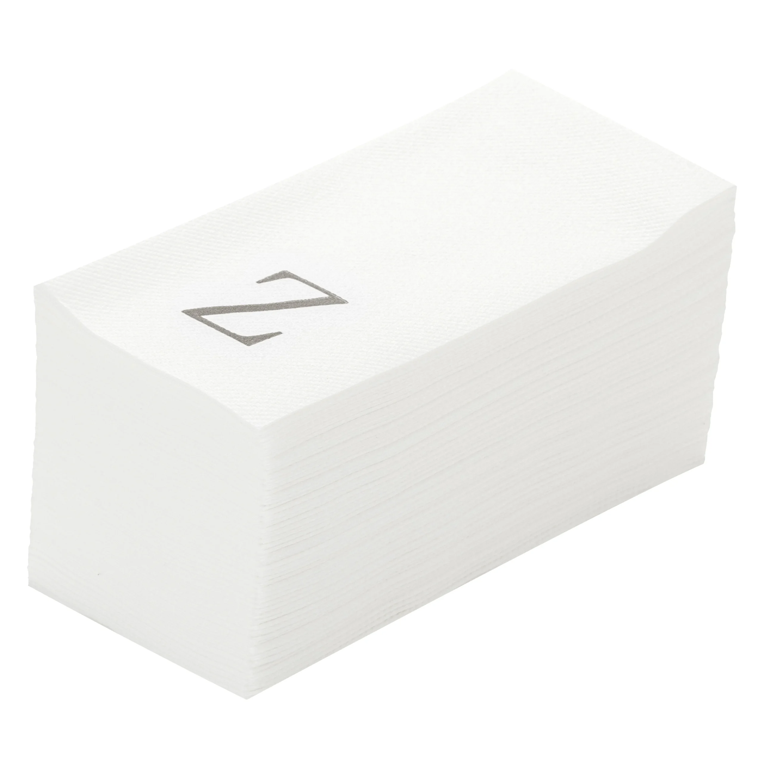 Towels, Guest, Luxenap, Linen-Like, White, with Silver Sans Serif Letter Z, Air Laid, 15.75 x 8 Inch,50 - 1 EACH