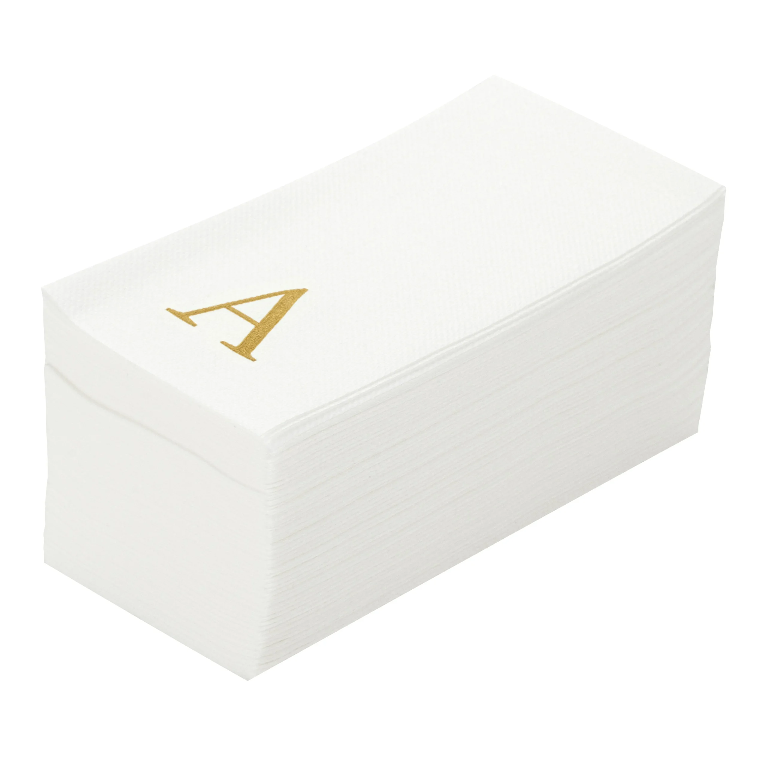 Towels, Guest, Luxenap, Linen-Like, White, with Gold Sans Serif Letter A, Air Laid, 15.75 x 8 Inch,2000 - 1 EACH