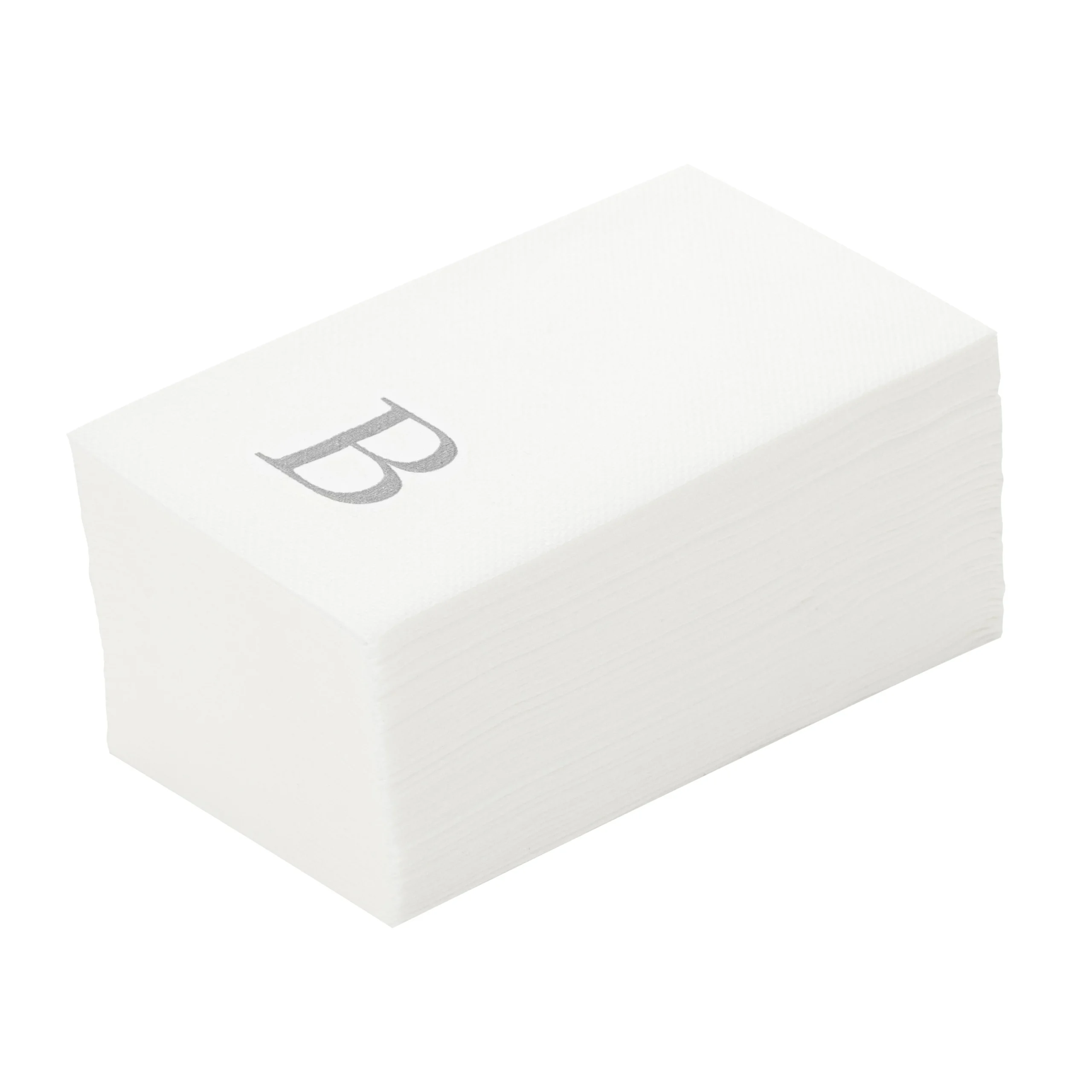 Towels, Guest, Luxenap, Linen-Like, White, with Silver Sans Serif Letter B, Air Laid, 15.75 x 8 Inch,2000 - 1 EACH