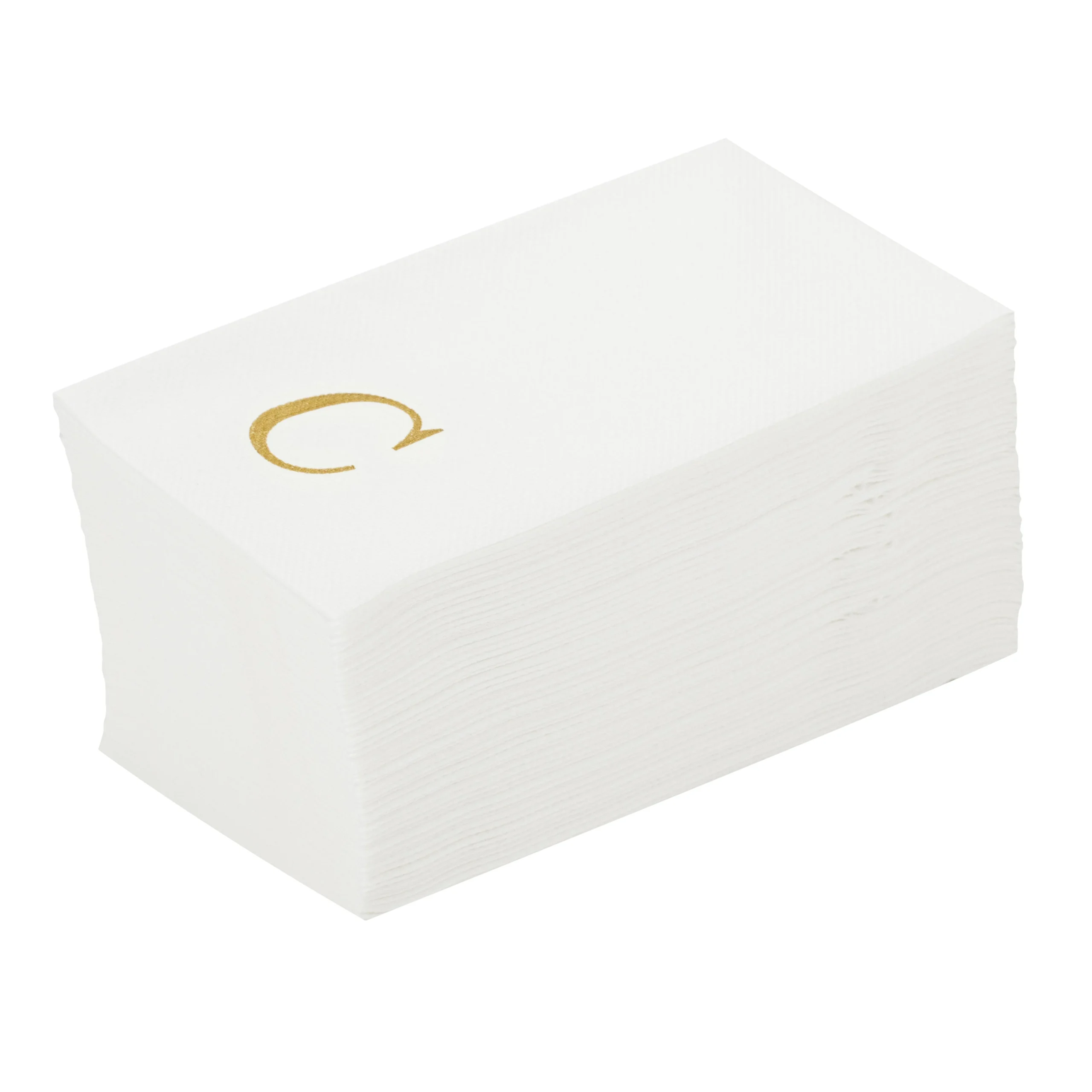 Towels, Guest, Luxenap, Linen-Like, White, with Gold Sans Serif Letter C, Air Laid, 15.75 x 8 Inch,2000 - 1 EACH