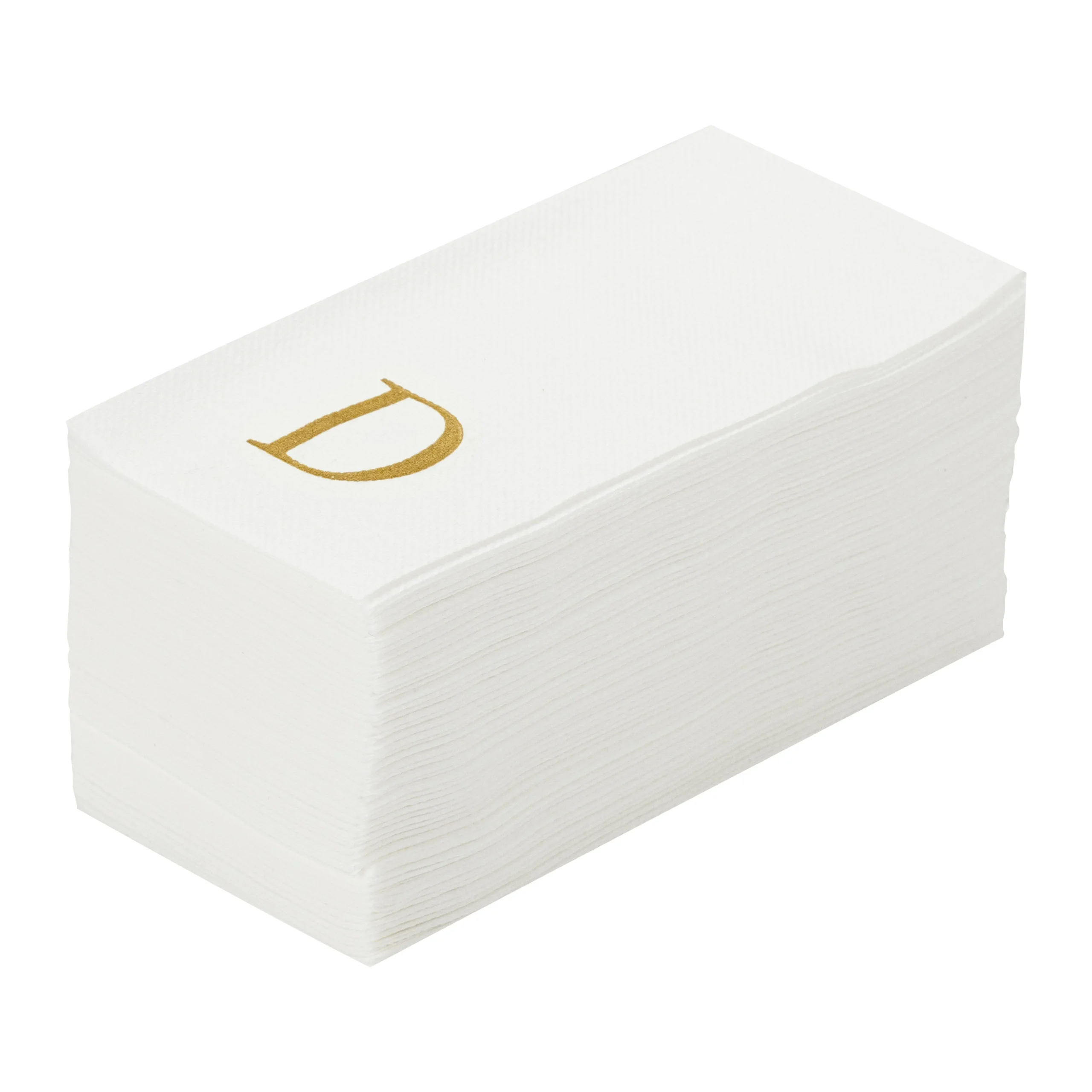 Towels, Guest, Luxenap, Linen-Like, White, with Gold Sans Serif Letter D, Air Laid, 15.75 x 8 Inch,2000 - 1 EACH