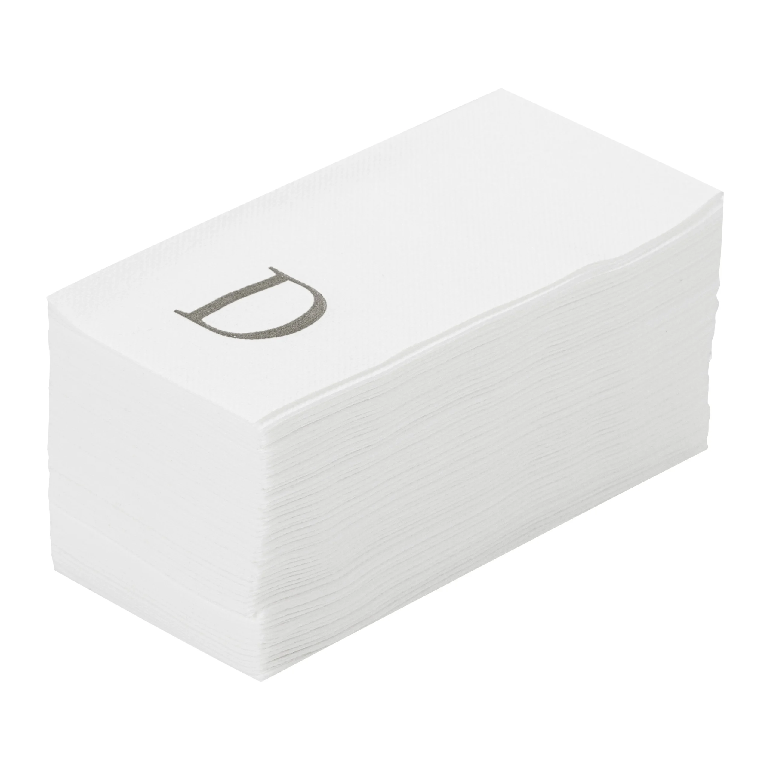 Towels, Guest, Luxenap, Linen-Like, White, with Silver Sans Serif Letter D, Air Laid, 15.75 x 8 Inch,2000 - 1 EACH