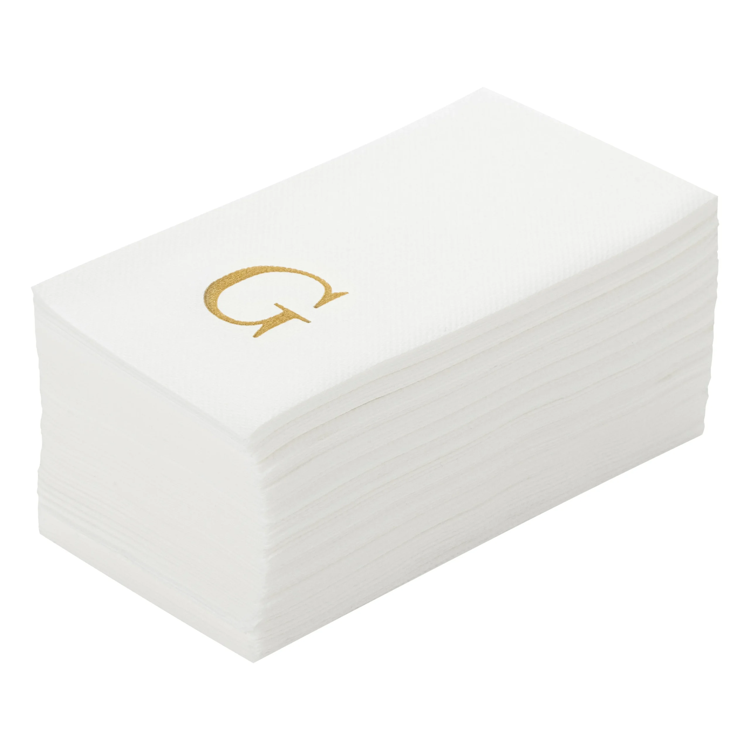 Towels, Guest, Luxenap, Linen-Like, White, with Gold Sans Serif Letter G, Air Laid, 15.75 x 8 Inch,2000 - 1 EACH