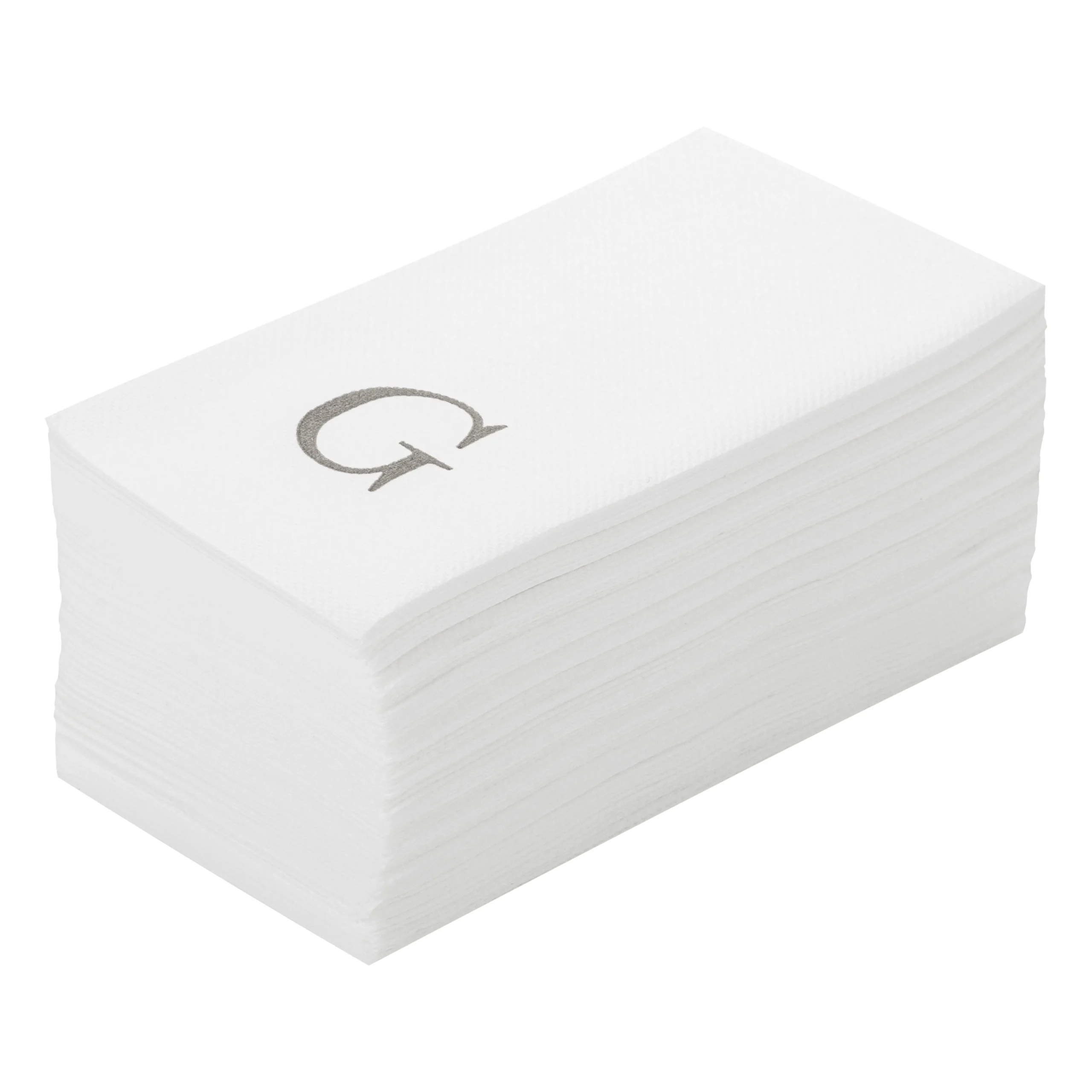 Towels, Guest, Luxenap, Linen-Like, White, with Silver Sans Serif Letter G, Air Laid, 15.75 x 8 Inch,2000 - 1 EACH