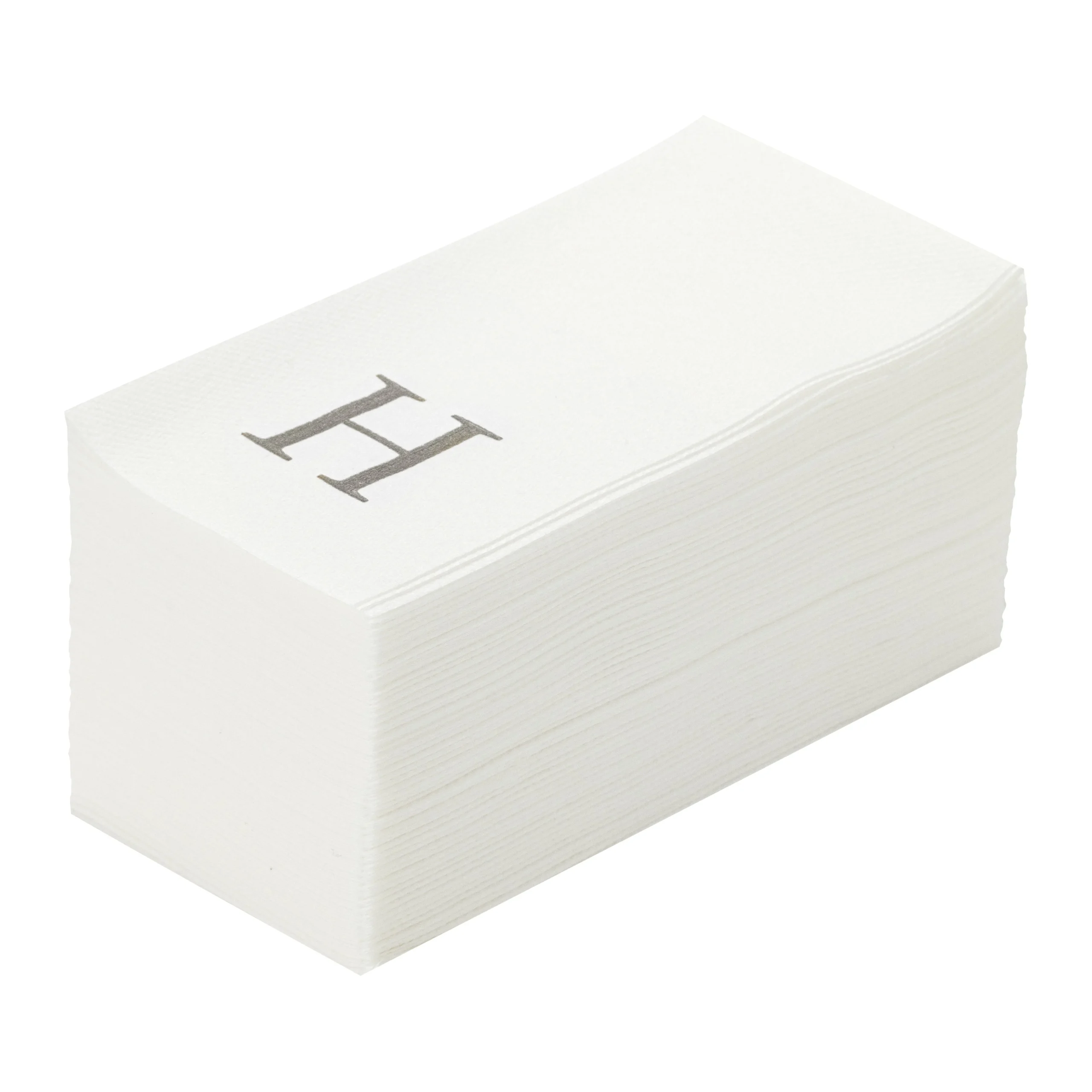 Towels, Guest, Luxenap, Linen-Like, White, with Silver Sans Serif Letter H, Air Laid, 15.75 x 8 Inch,2000 - 1 EACH