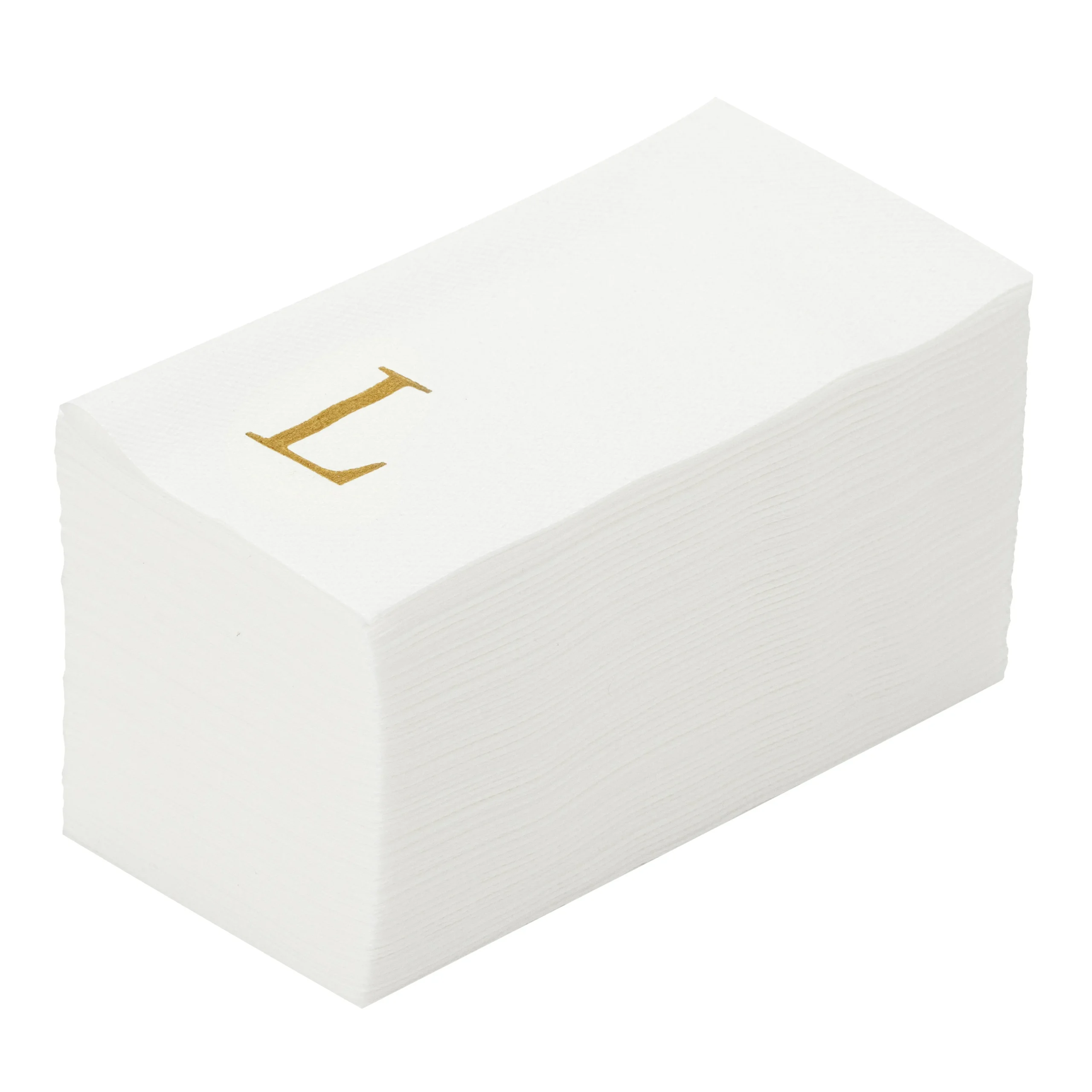 Towels, Guest, Luxenap, Linen-Like, White, with Gold Sans Serif Letter L, Air Laid, 15.75 x 8 Inch,2000 - 1 EACH