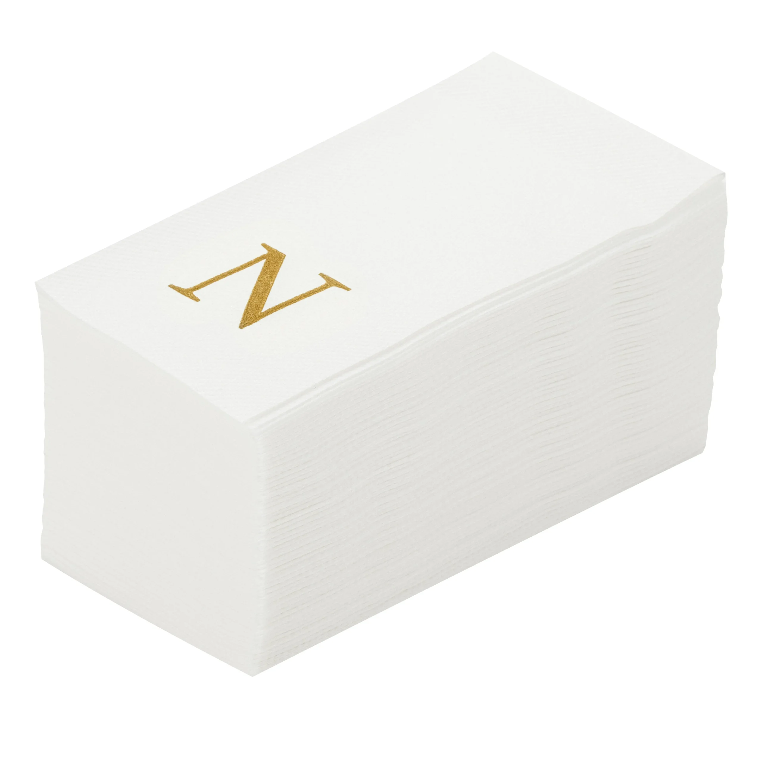 Towels, Guest, Luxenap, Linen-Like, White, with Gold Sans Serif Letter N, Air Laid, 15.75 x 8 Inch,2000 - 1 EACH