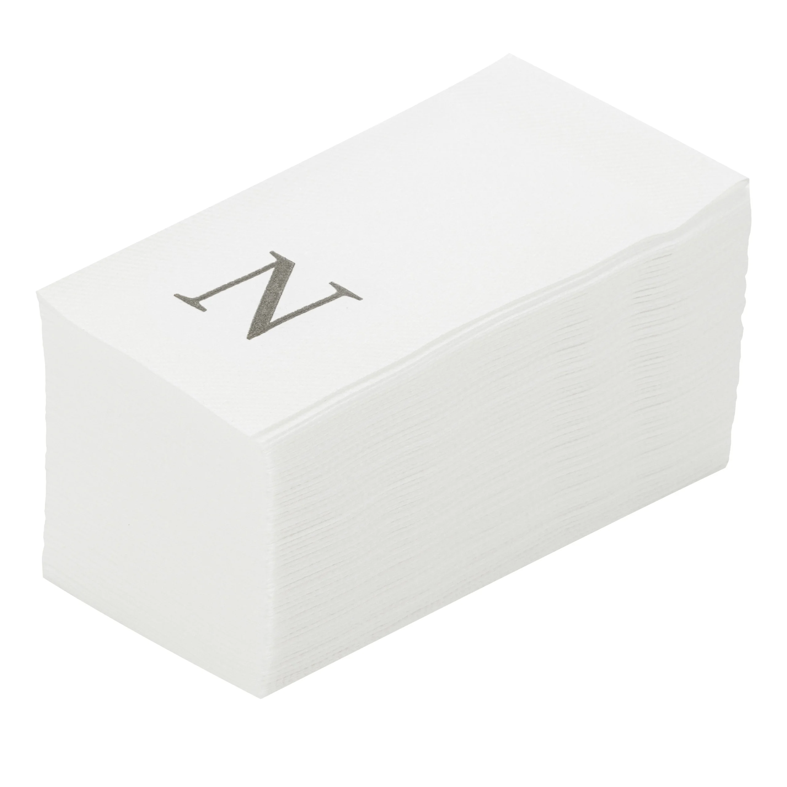 Towels, Guest, Luxenap, Linen-Like, White, with Silver Sans Serif Letter N, Air Laid, 15.75 x 8 Inch,2000 - 1 EACH