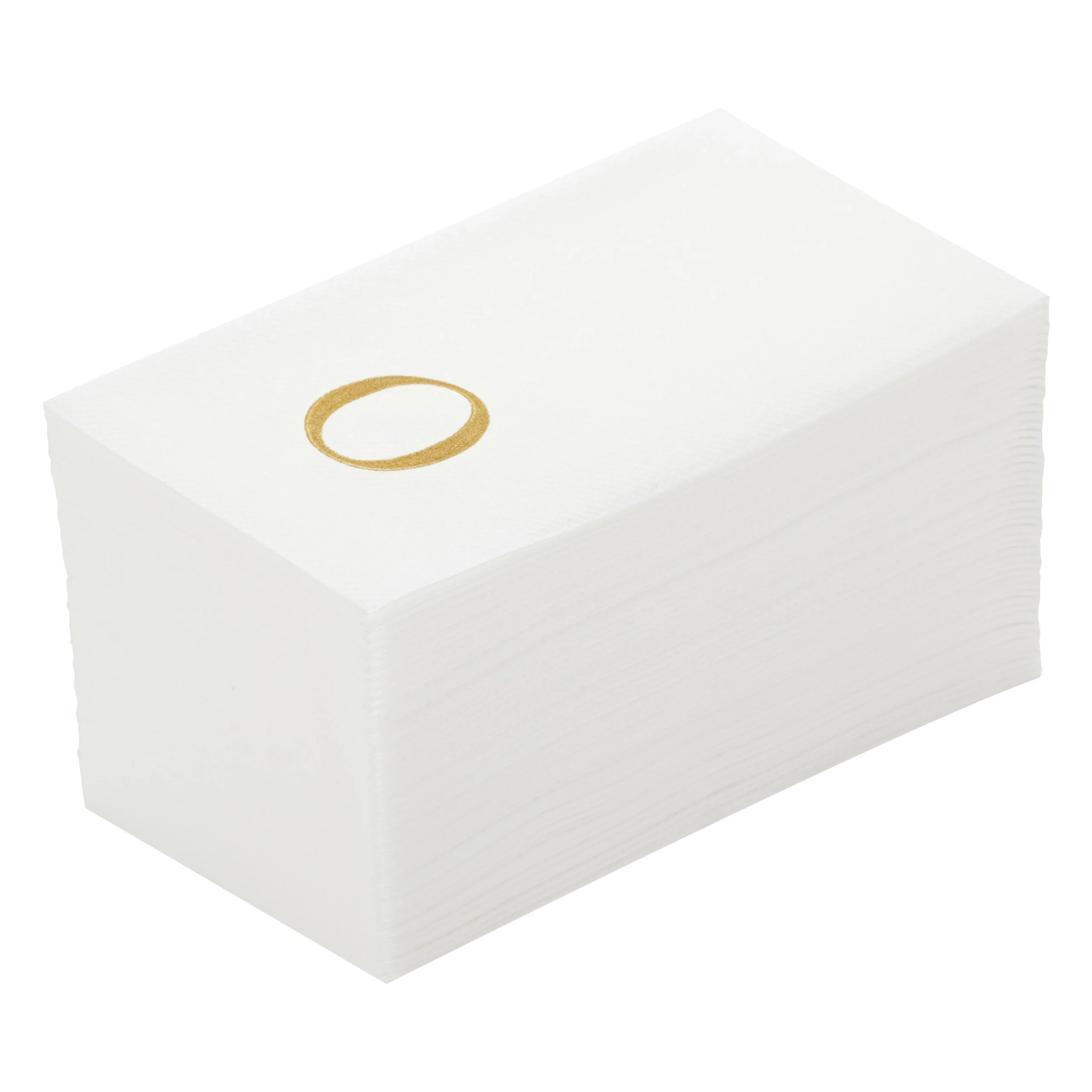 Towels, Guest, Luxenap, Linen-Like, White, with Gold Sans Serif Letter O, Air Laid, 15.75 x 8 Inch,2000 - 1 EACH