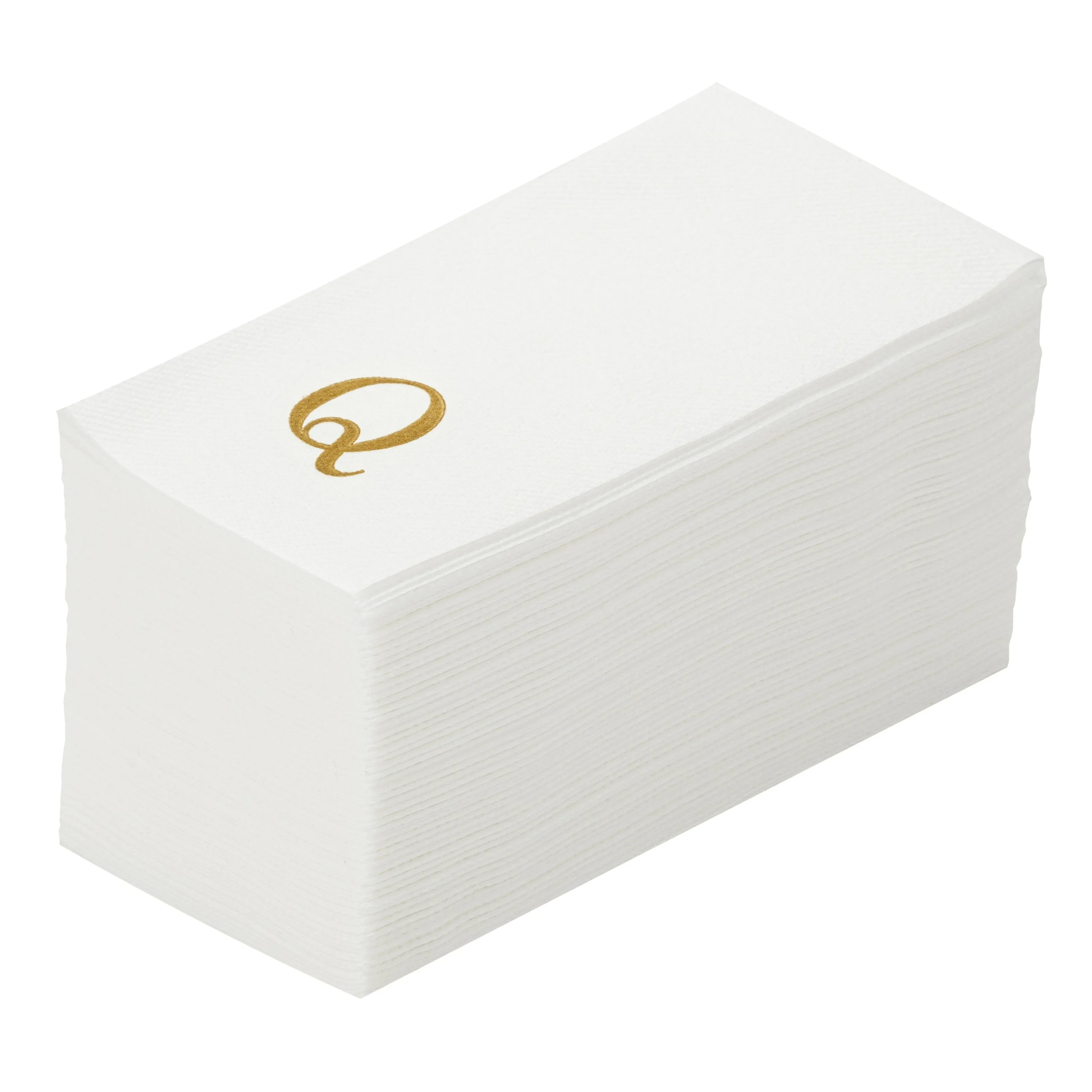 Towels, Guest, Luxenap, Linen-Like, White, with Gold Sans Serif Letter Q, Air Laid, 15.75 x 8 Inch,2000 - 1 EACH