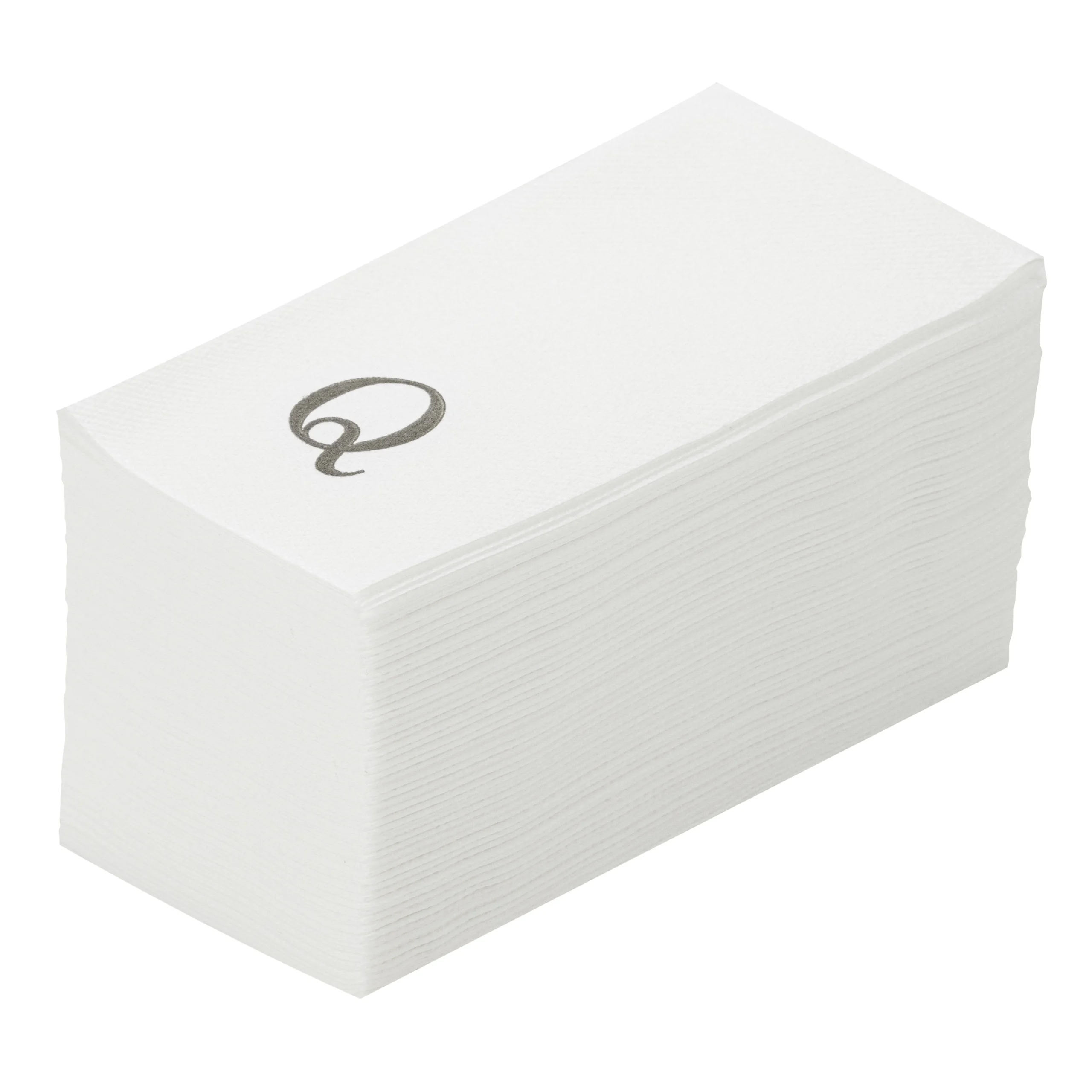 Towels, Guest, Luxenap, Linen-Like, White, with Silver Sans Serif Letter Q, Air Laid, 15.75 x 8 Inch,2000 - 1 EACH