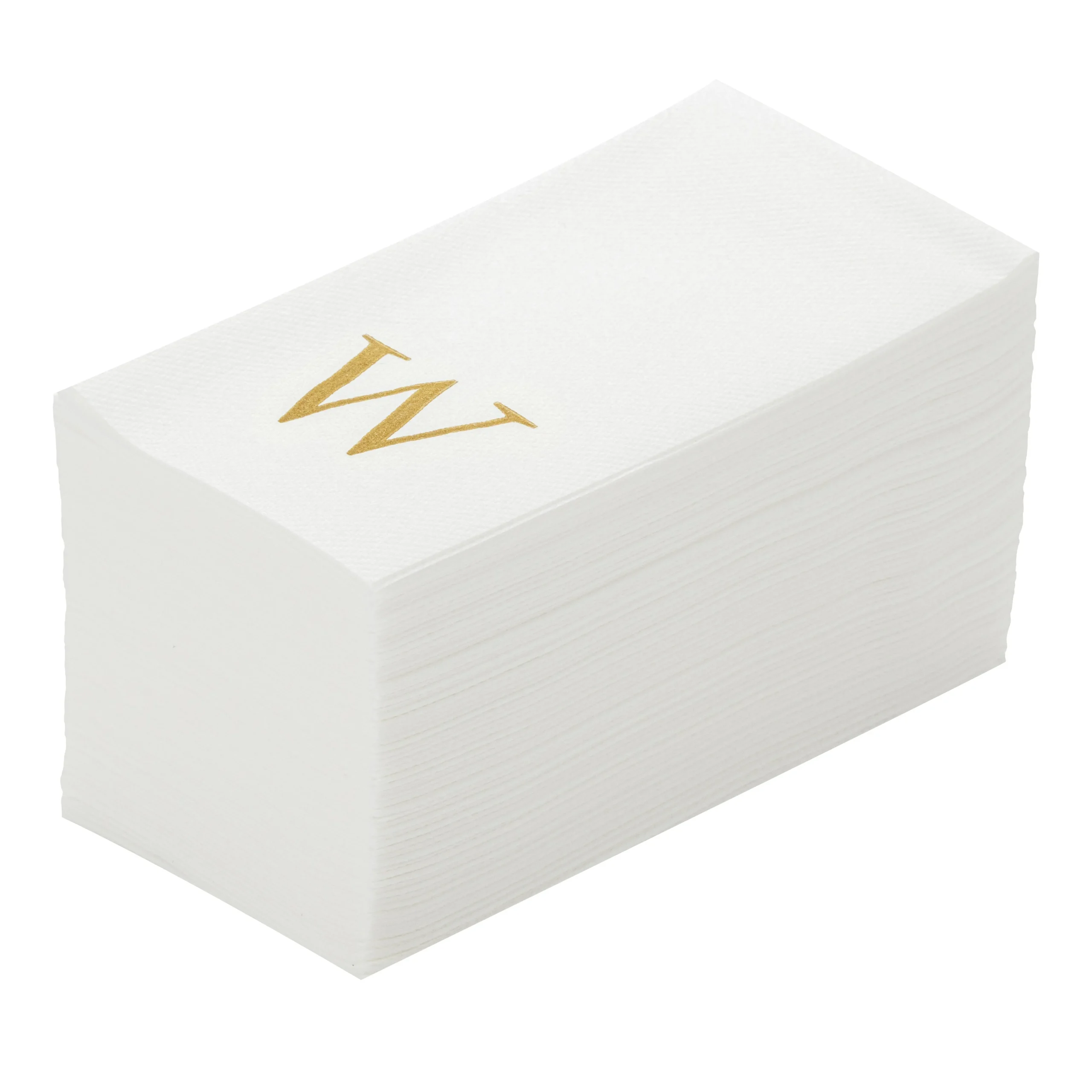 Towels, Guest, Luxenap, Linen-Like, White, with Gold Sans Serif Letter W, Air Laid, 15.75 x 8 Inch,2000 - 1 EACH