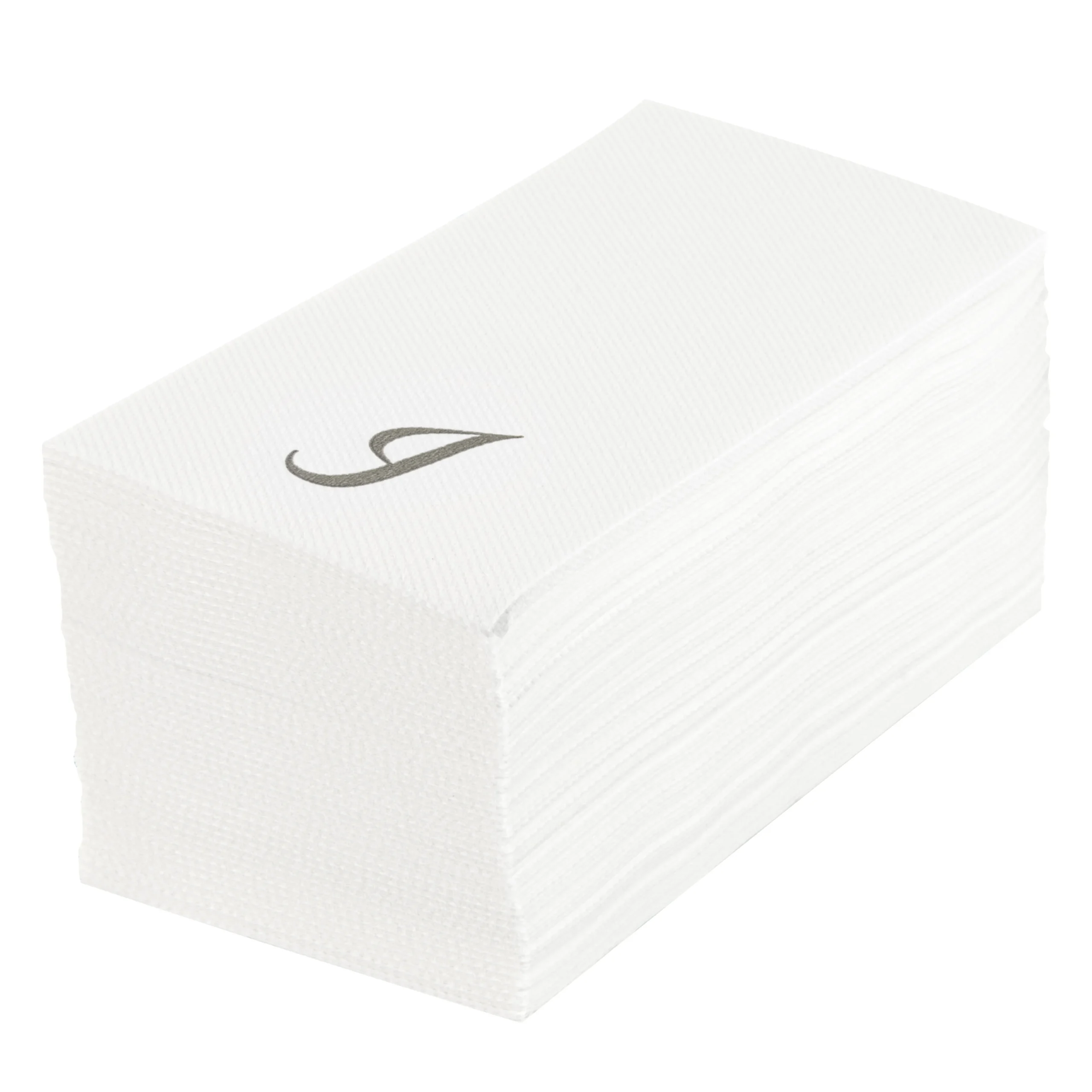 Towels, Guest, Luxenap, Linen-Like, White, with Silver Cursive Letter I, Air Laid, 15.75 x 8 Inch,2000 - 1 EACH