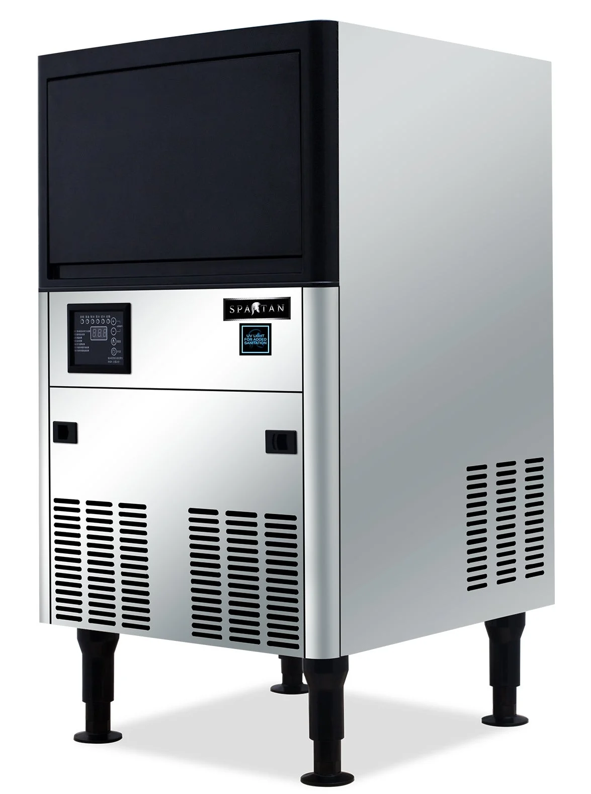 Ice Machine, Undercounter, 120 Pound, Half-Cube, with 40 Pound Bin, Air Cooled, Stainless Steel,1 - 1 EACH