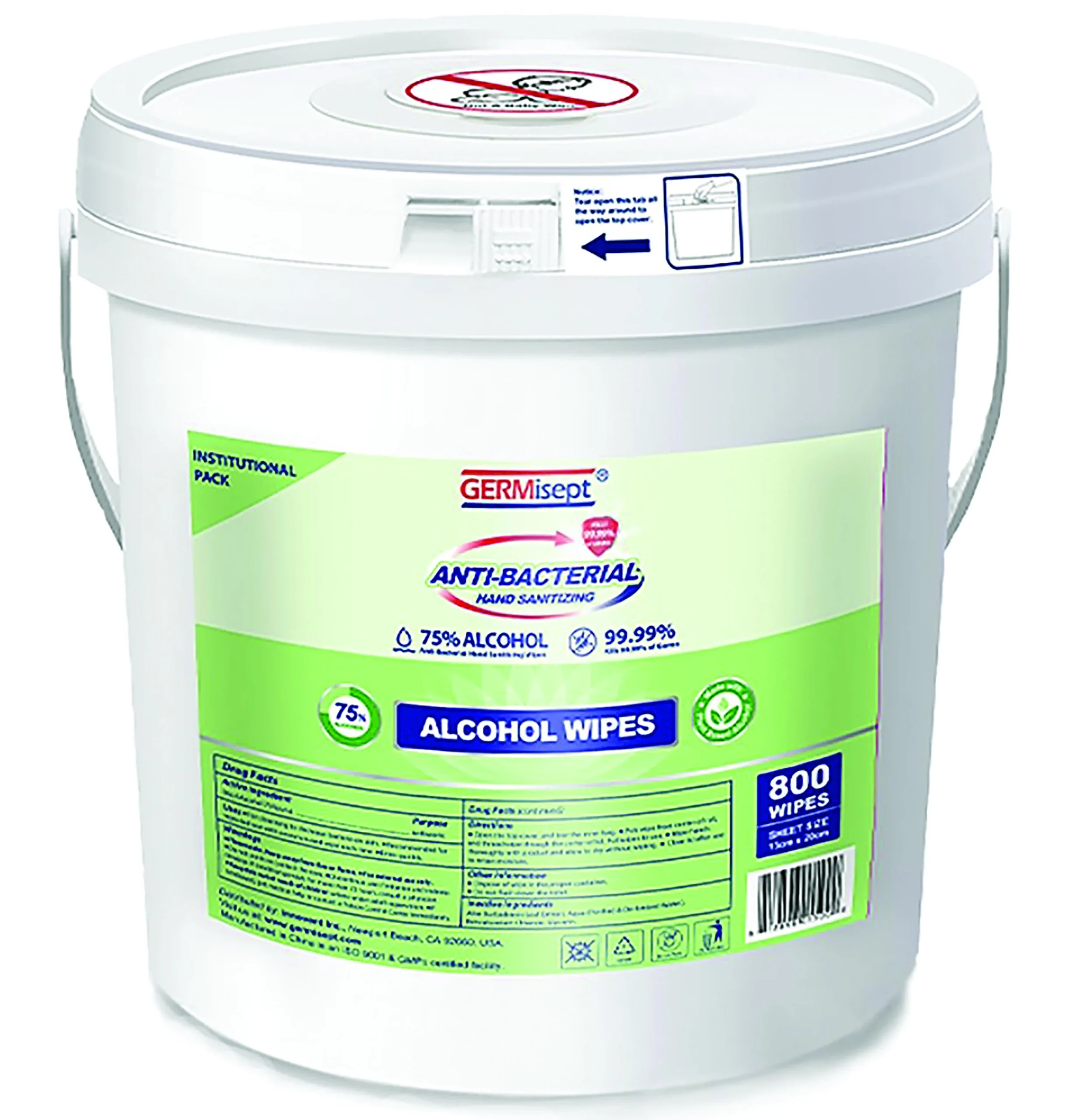 Wipes, Alcohol, Tub,2 - 800 COUNT