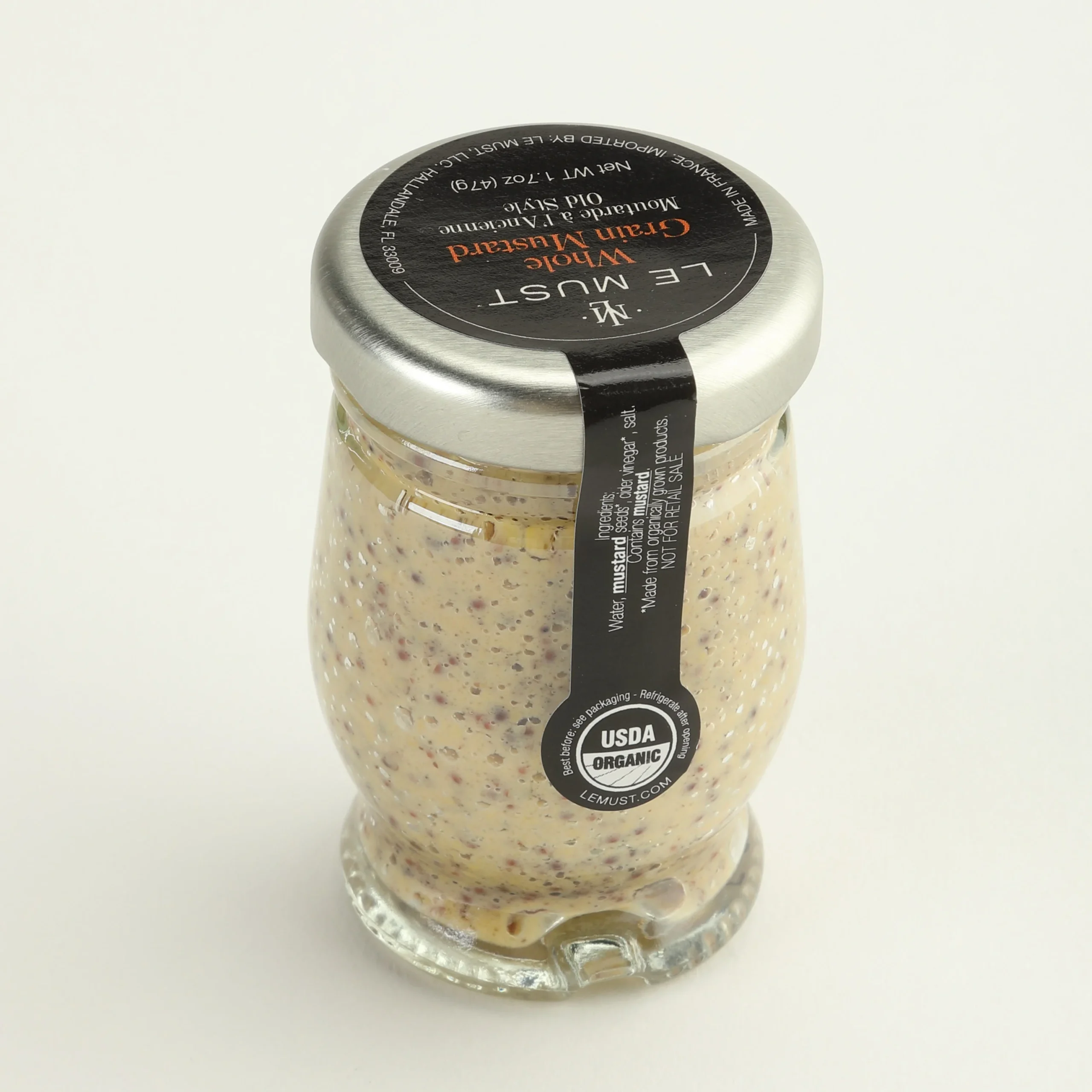Mustard, Whole Grain, Room Service Glass Jars,48 - 1.7 OUNCE