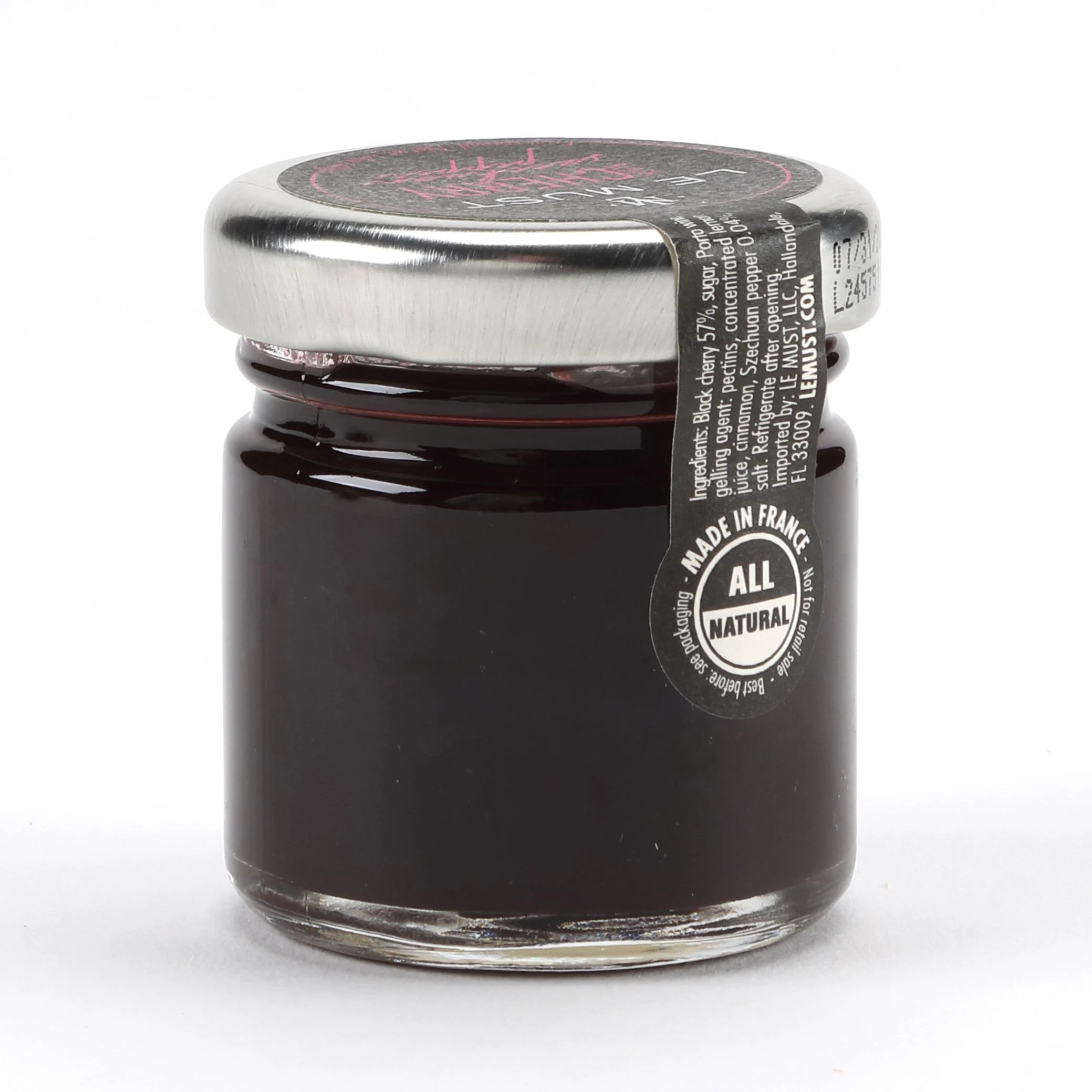 Preserves, Black Cherry, with Sichuan Pepper, Single-Serve, Glass Jar,40 - 1.4 OUNCE
